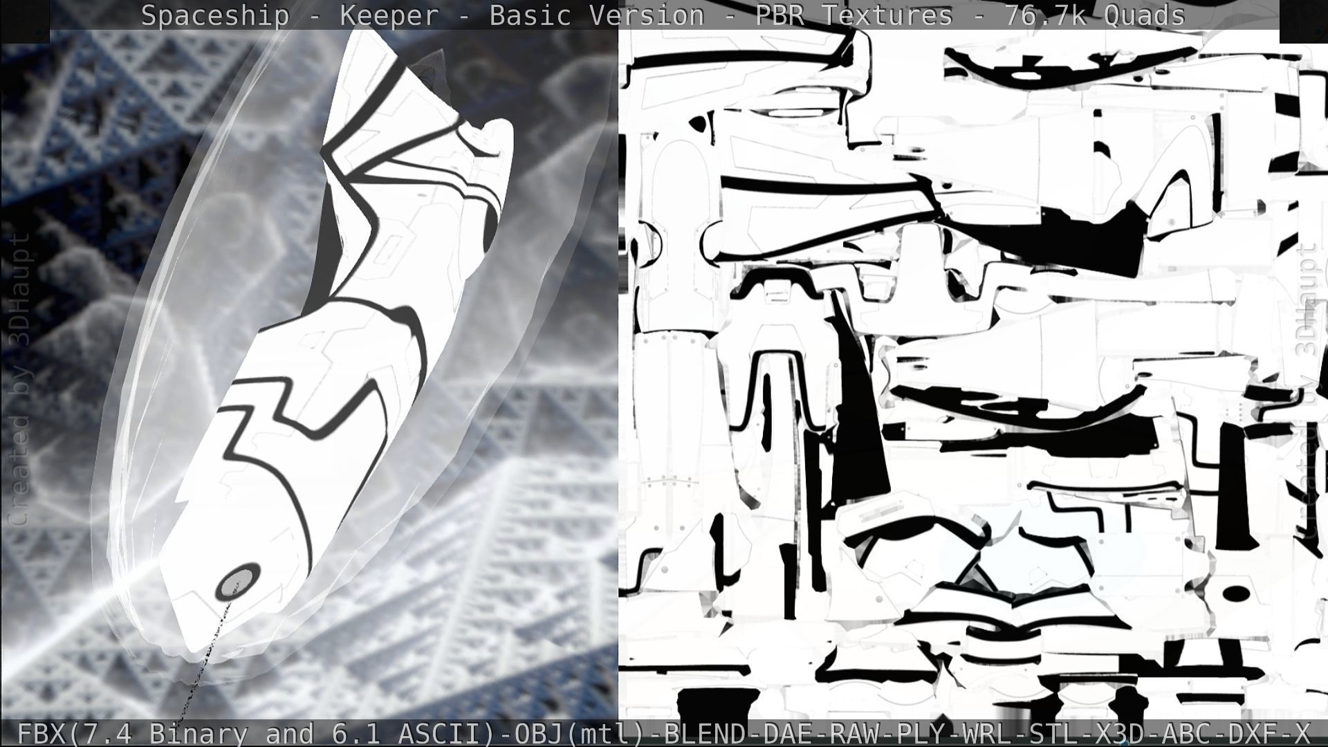 Spaceship  - Keeper - Basic Version Low-poly 3D model_209