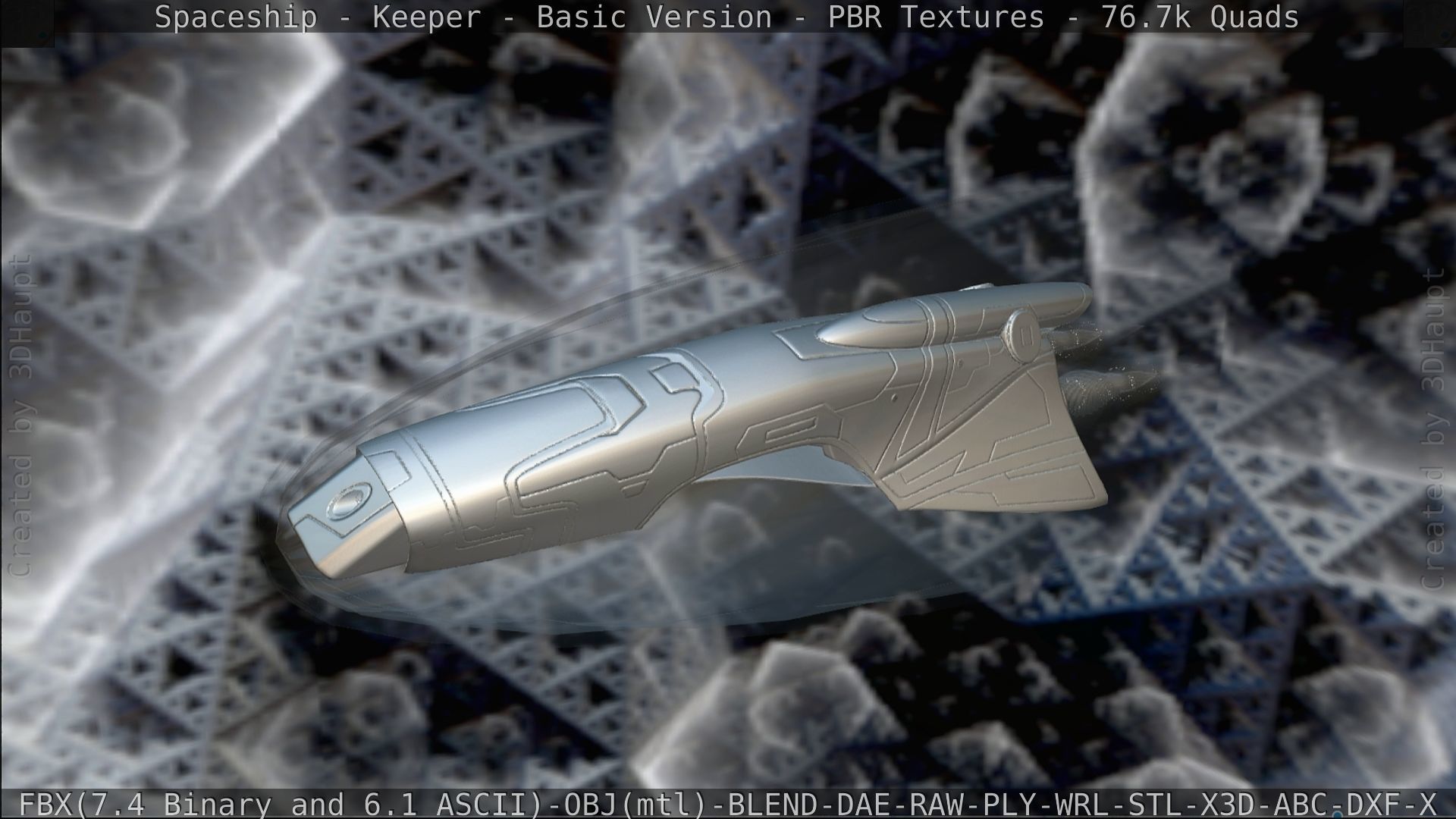 Spaceship  - Keeper - Basic Version Low-poly 3D model_191