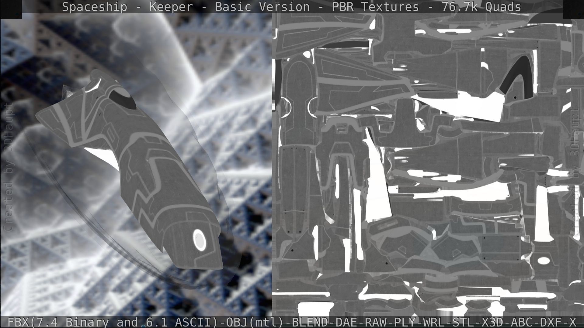 Spaceship  - Keeper - Basic Version Low-poly 3D model_224