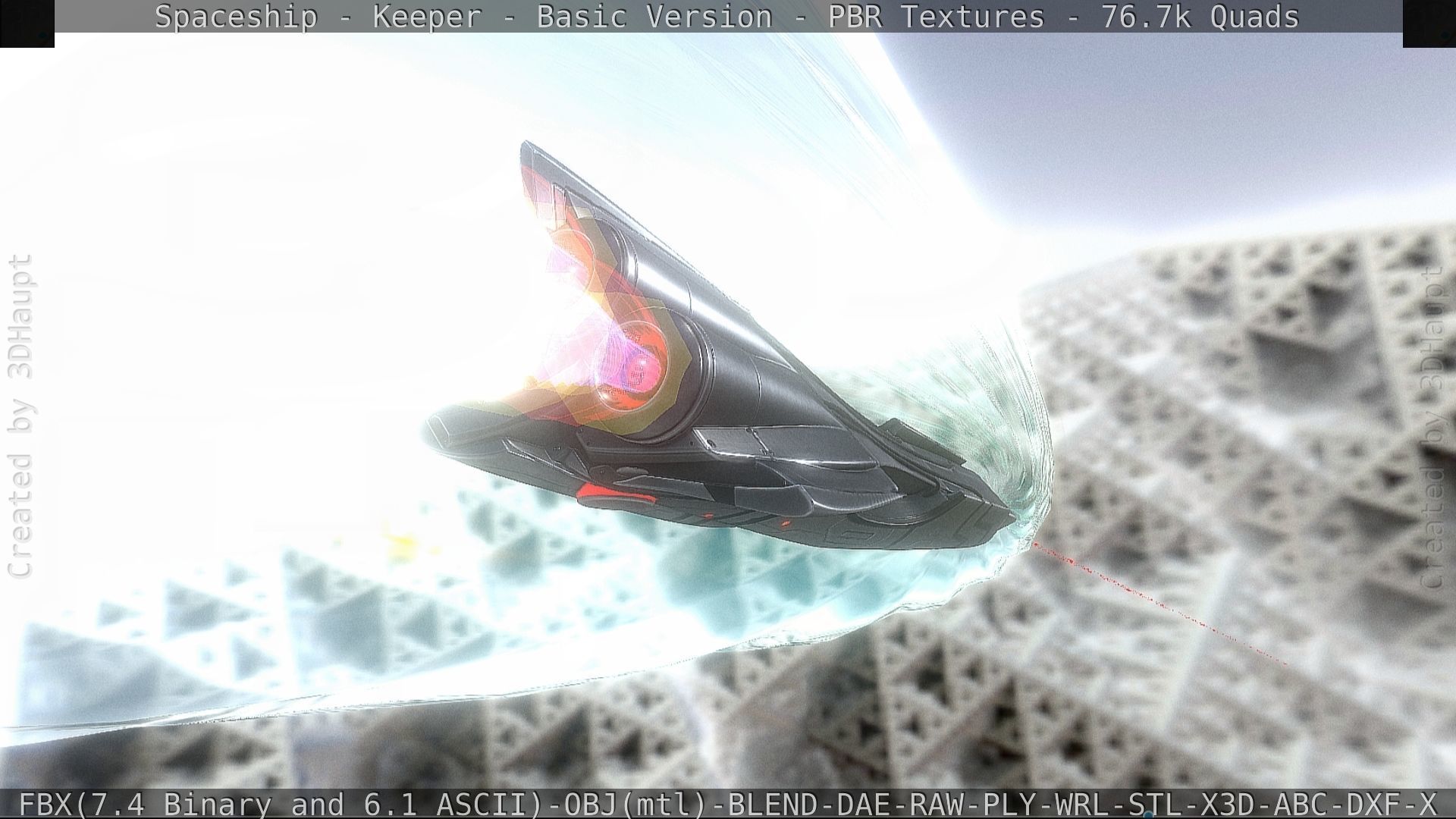 Spaceship  - Keeper - Basic Version Low-poly 3D model_38