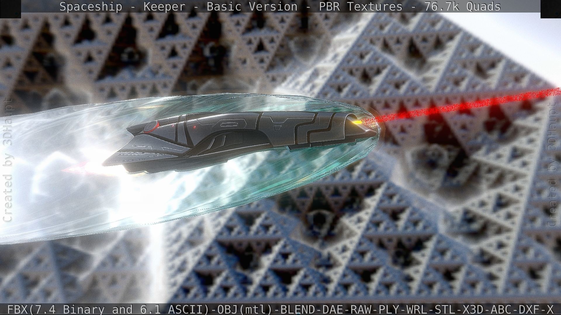 Spaceship  - Keeper - Basic Version Low-poly 3D model_91