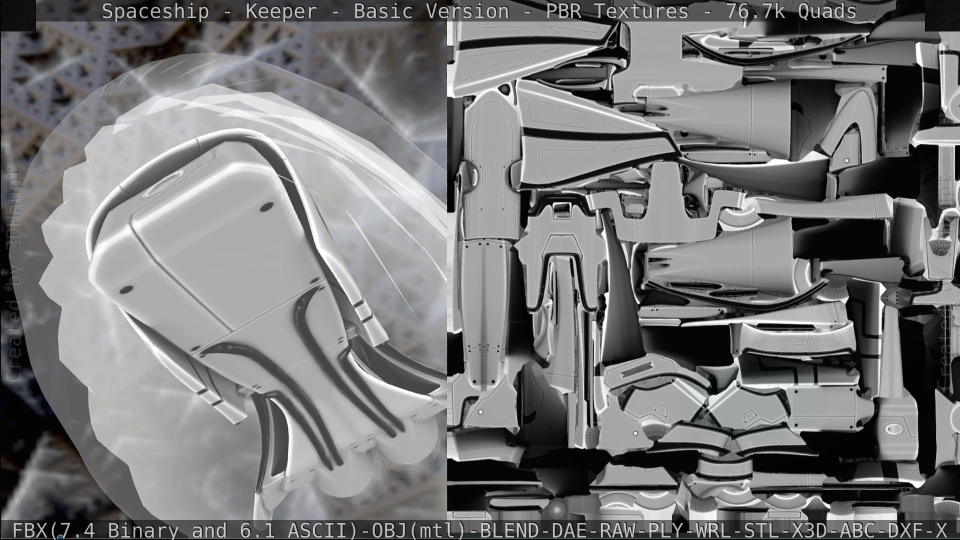 Spaceship  - Keeper - Basic Version Low-poly 3D model_279