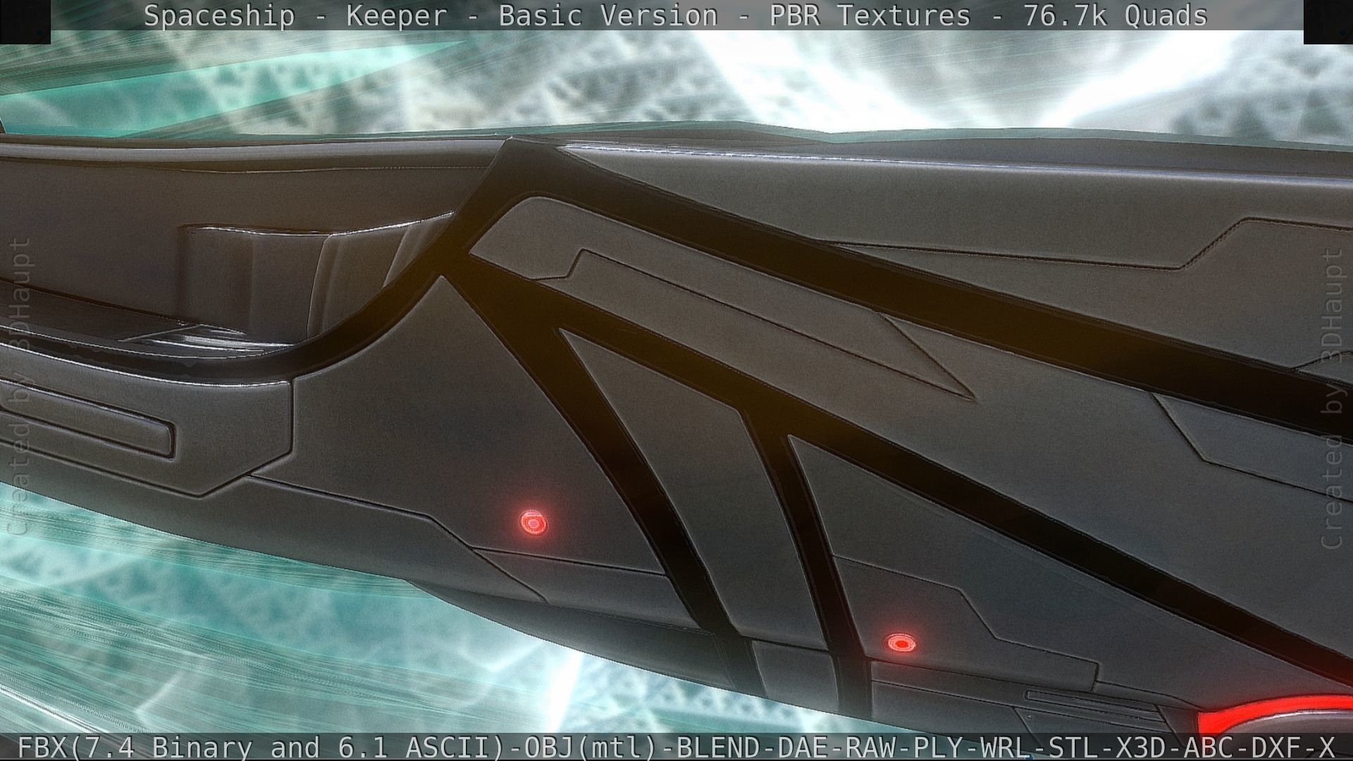 Spaceship  - Keeper - Basic Version Low-poly 3D model_126