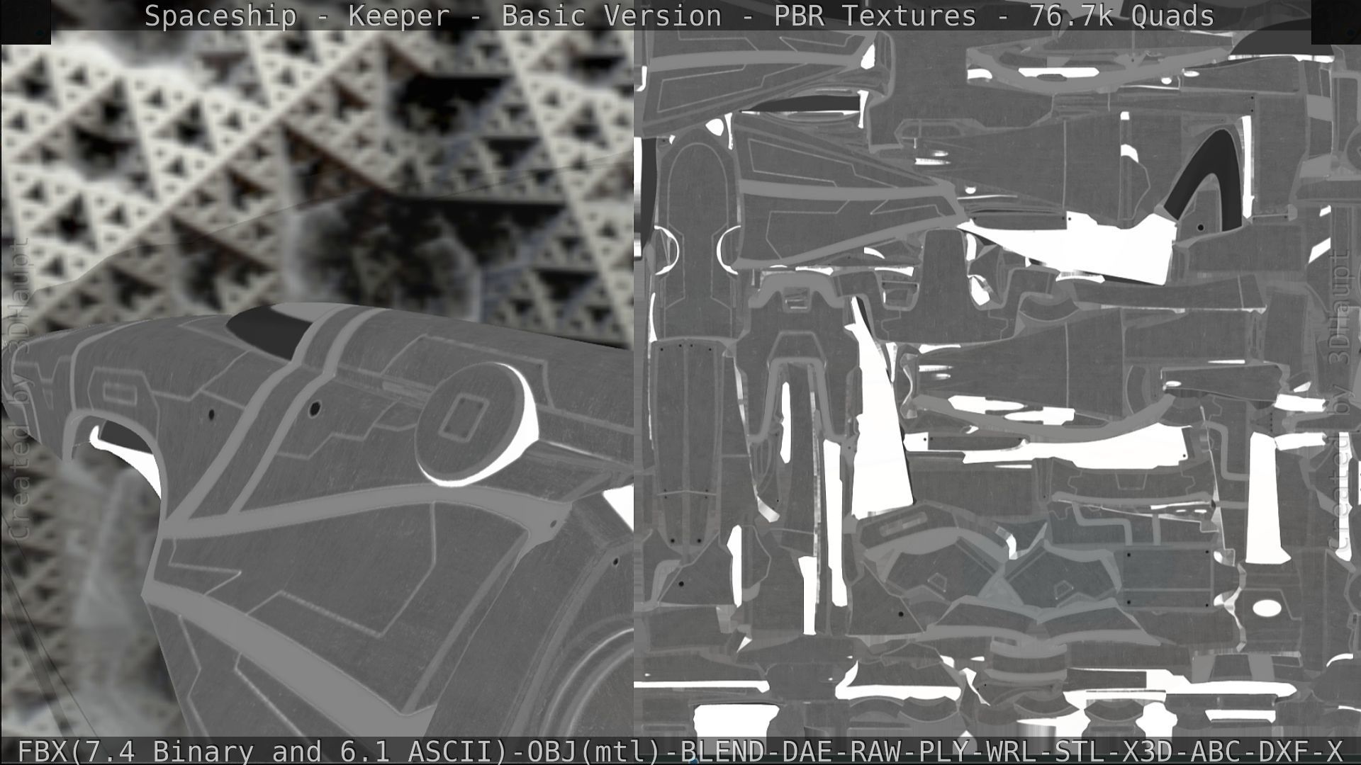 Spaceship  - Keeper - Basic Version Low-poly 3D model_232