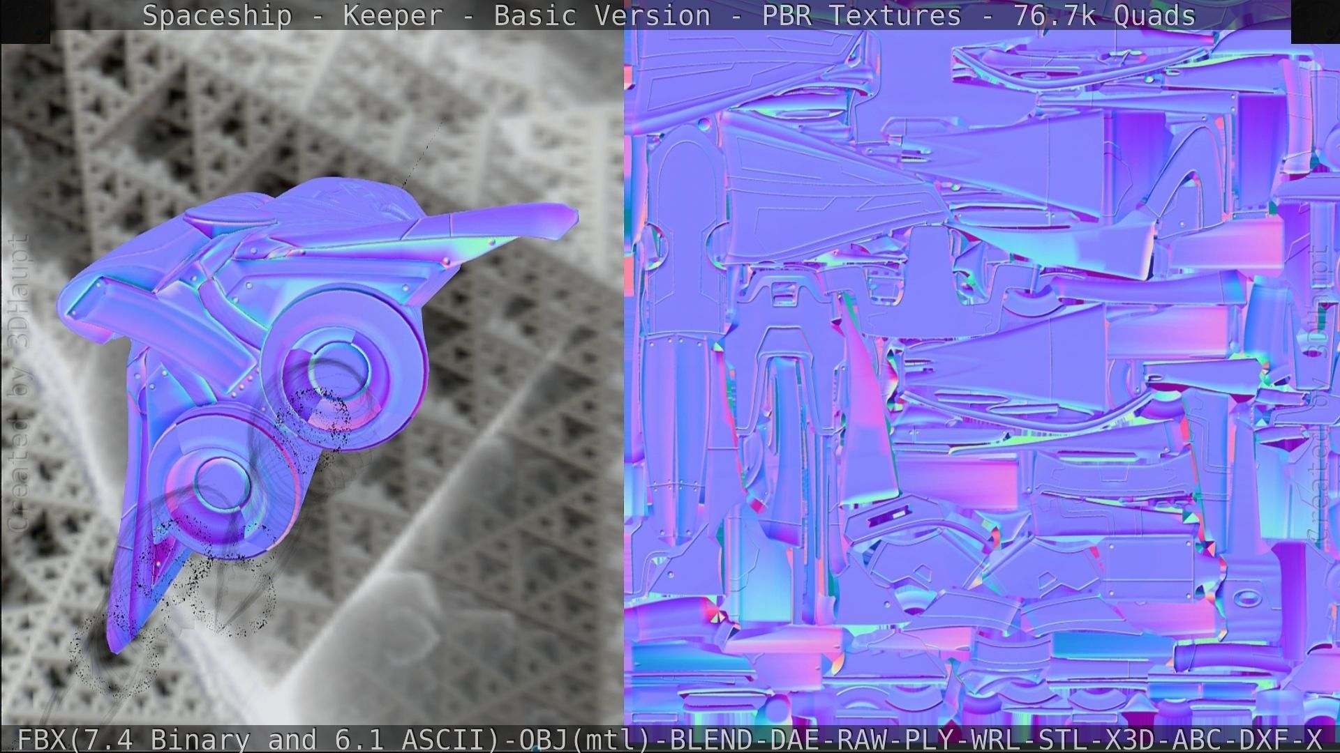 Spaceship  - Keeper - Basic Version Low-poly 3D model_259