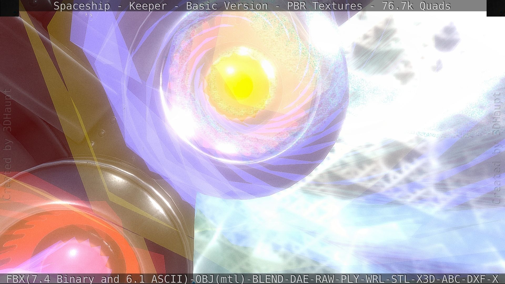 Spaceship  - Keeper - Basic Version Low-poly 3D model_116