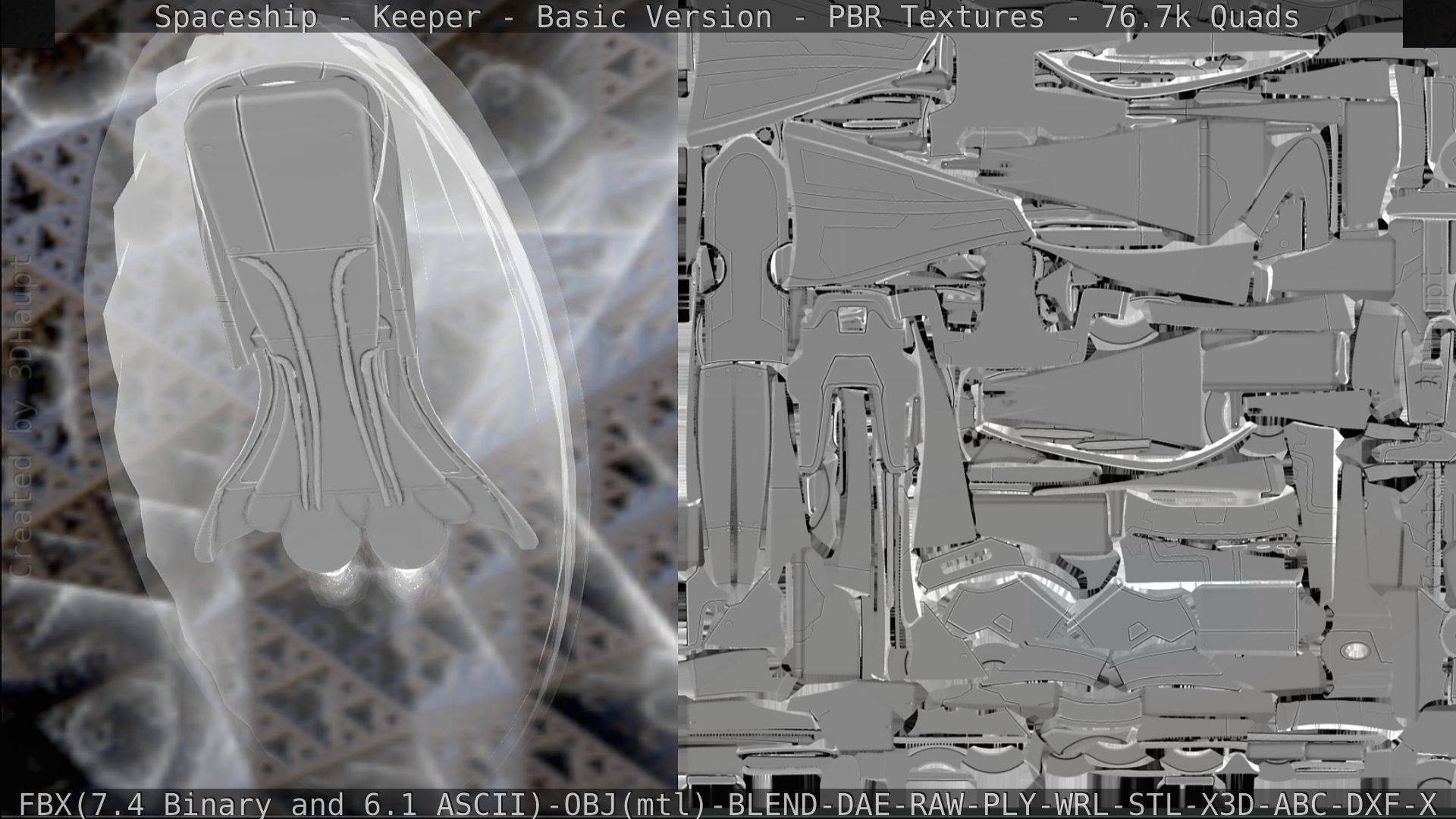 Spaceship  - Keeper - Basic Version Low-poly 3D model_305