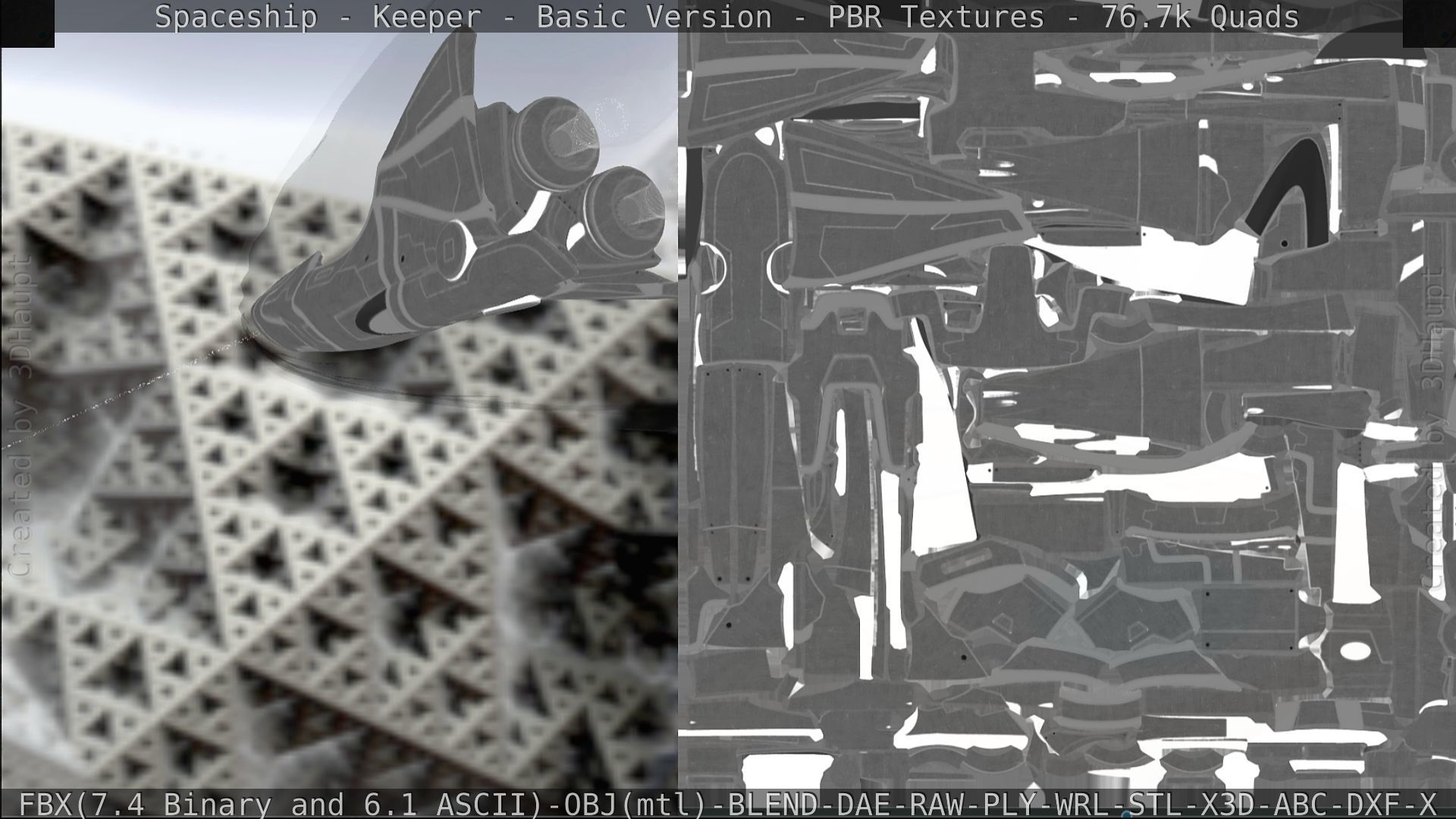 Spaceship  - Keeper - Basic Version Low-poly 3D model_238