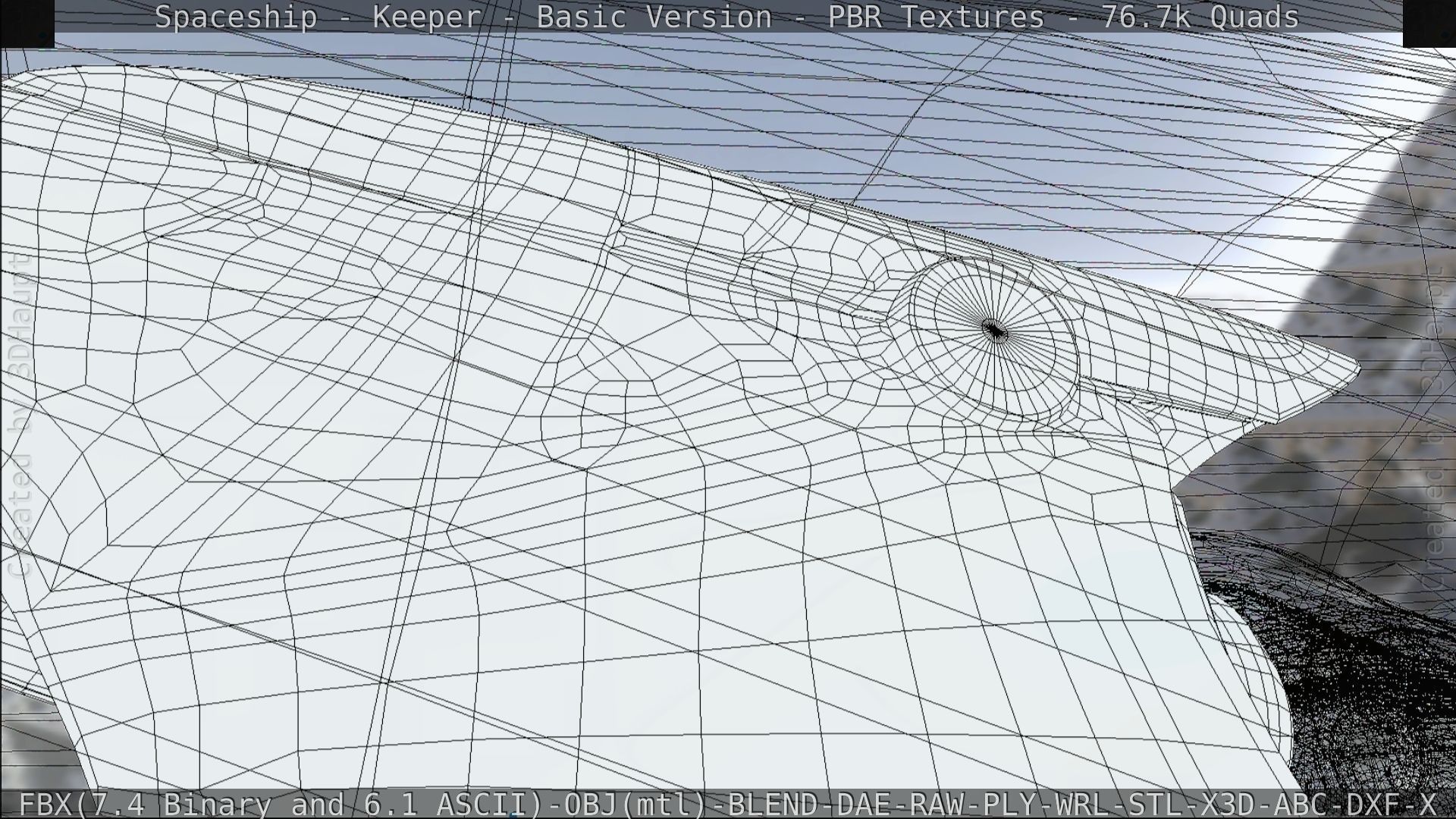 Spaceship  - Keeper - Basic Version Low-poly 3D model_175