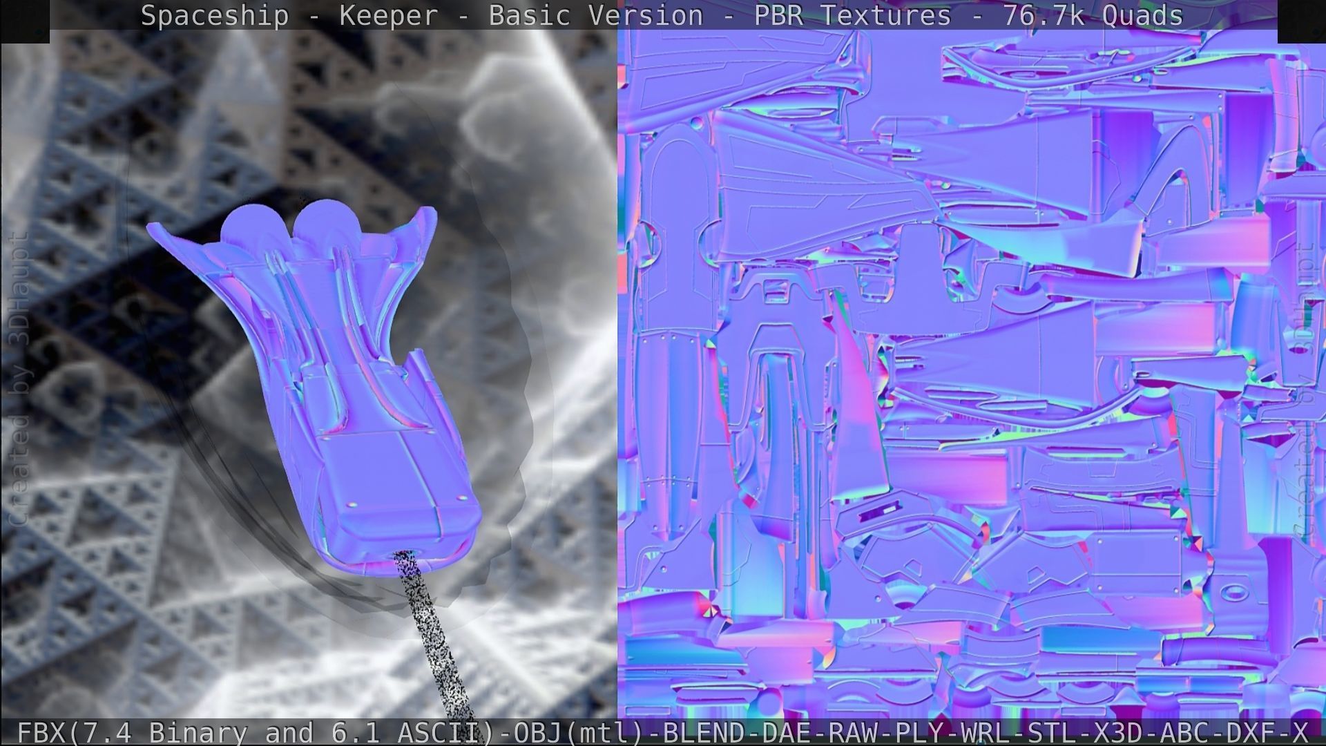 Spaceship  - Keeper - Basic Version Low-poly 3D model_267