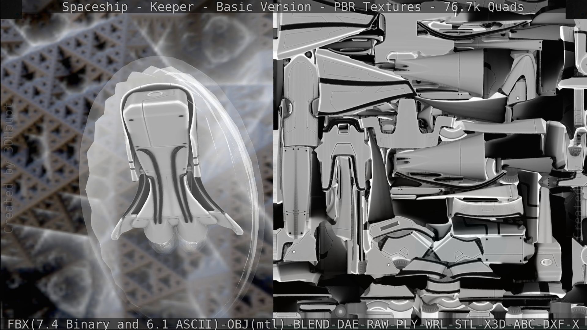 Spaceship  - Keeper - Basic Version Low-poly 3D model_275