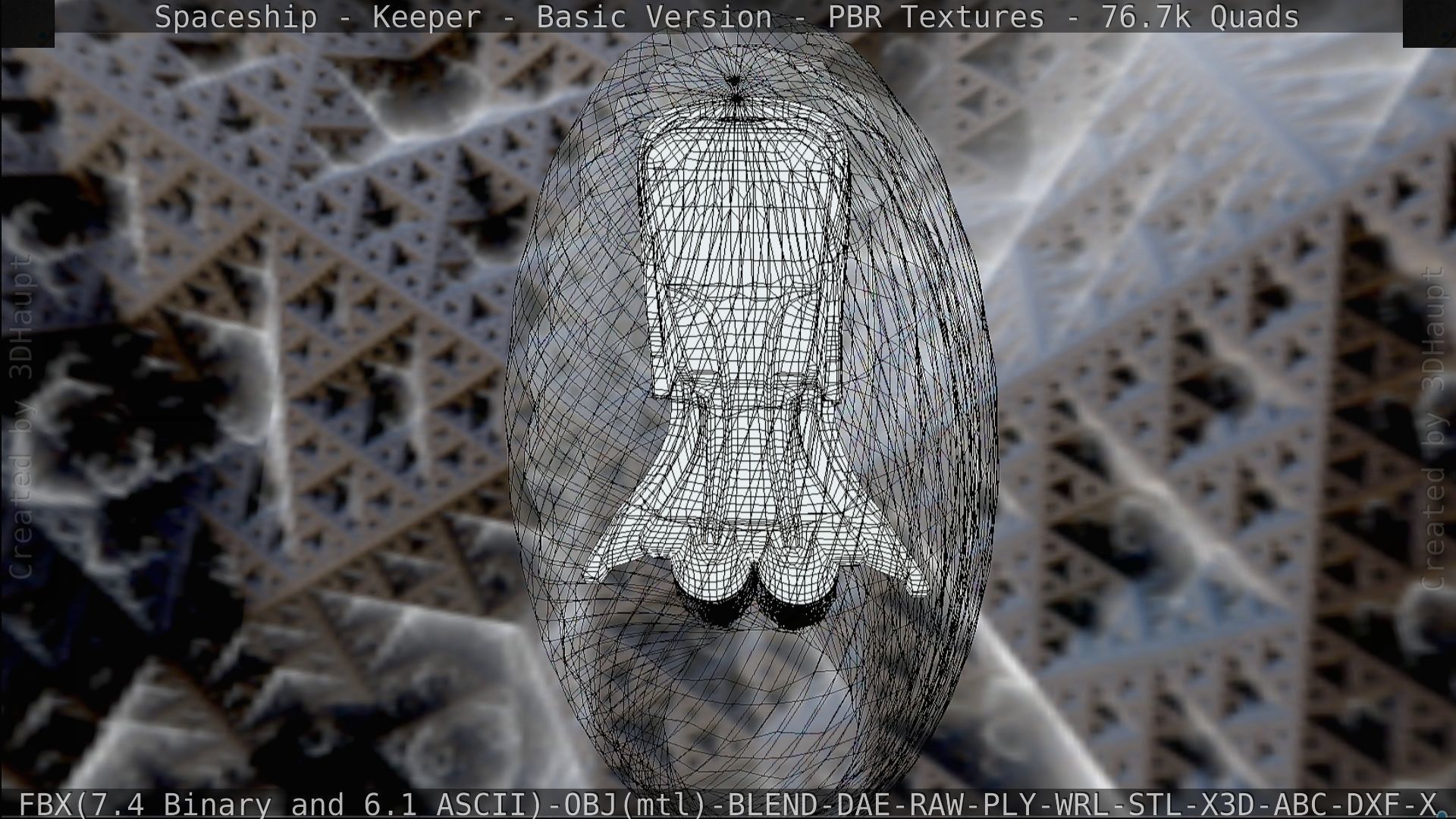 Spaceship  - Keeper - Basic Version Low-poly 3D model_162