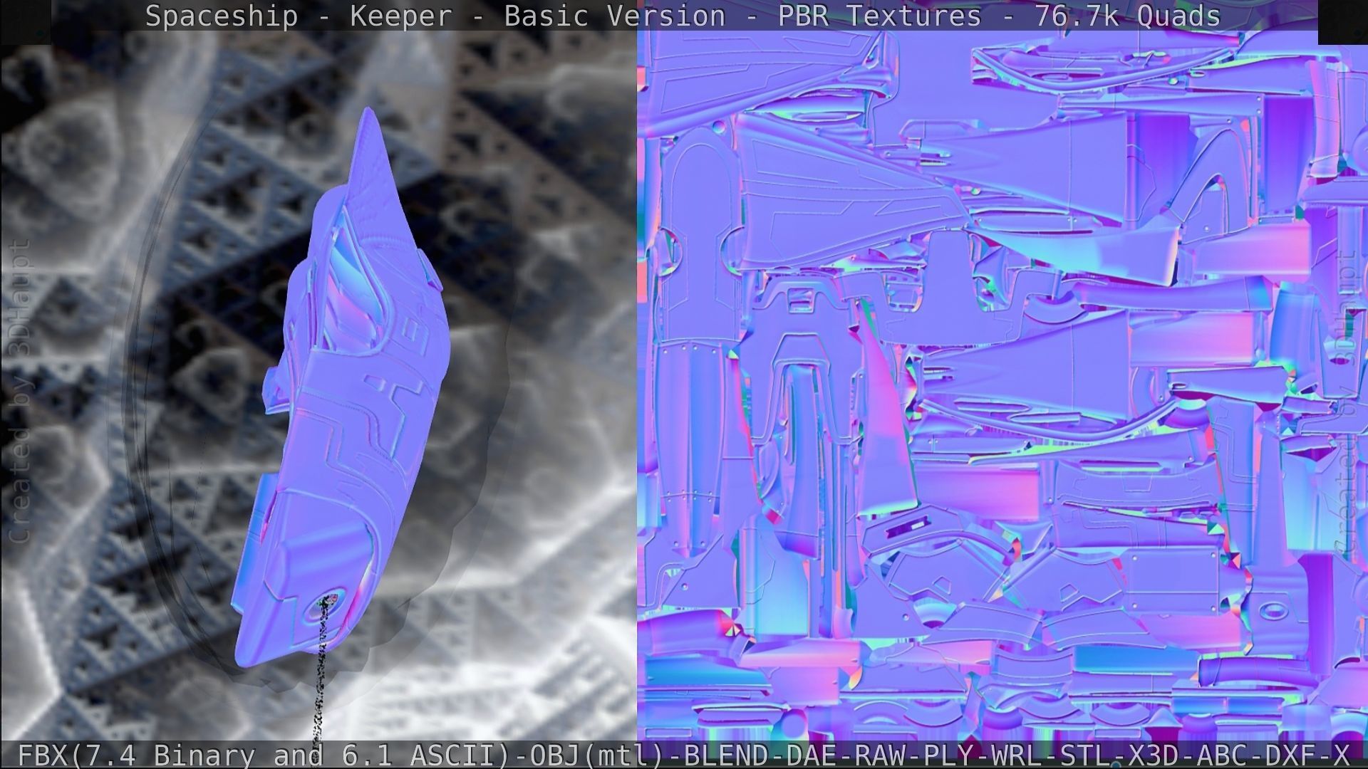 Spaceship  - Keeper - Basic Version Low-poly 3D model_269