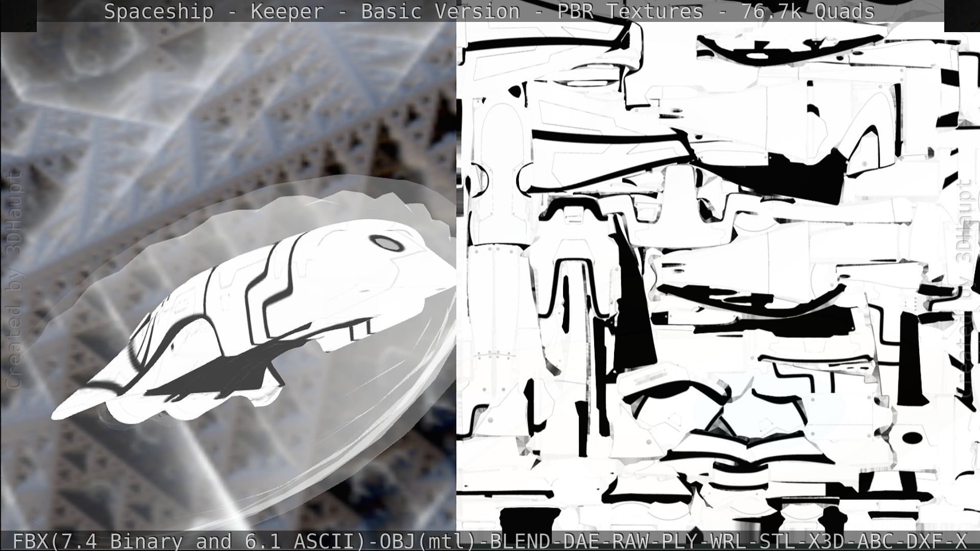 Spaceship  - Keeper - Basic Version Low-poly 3D model_216