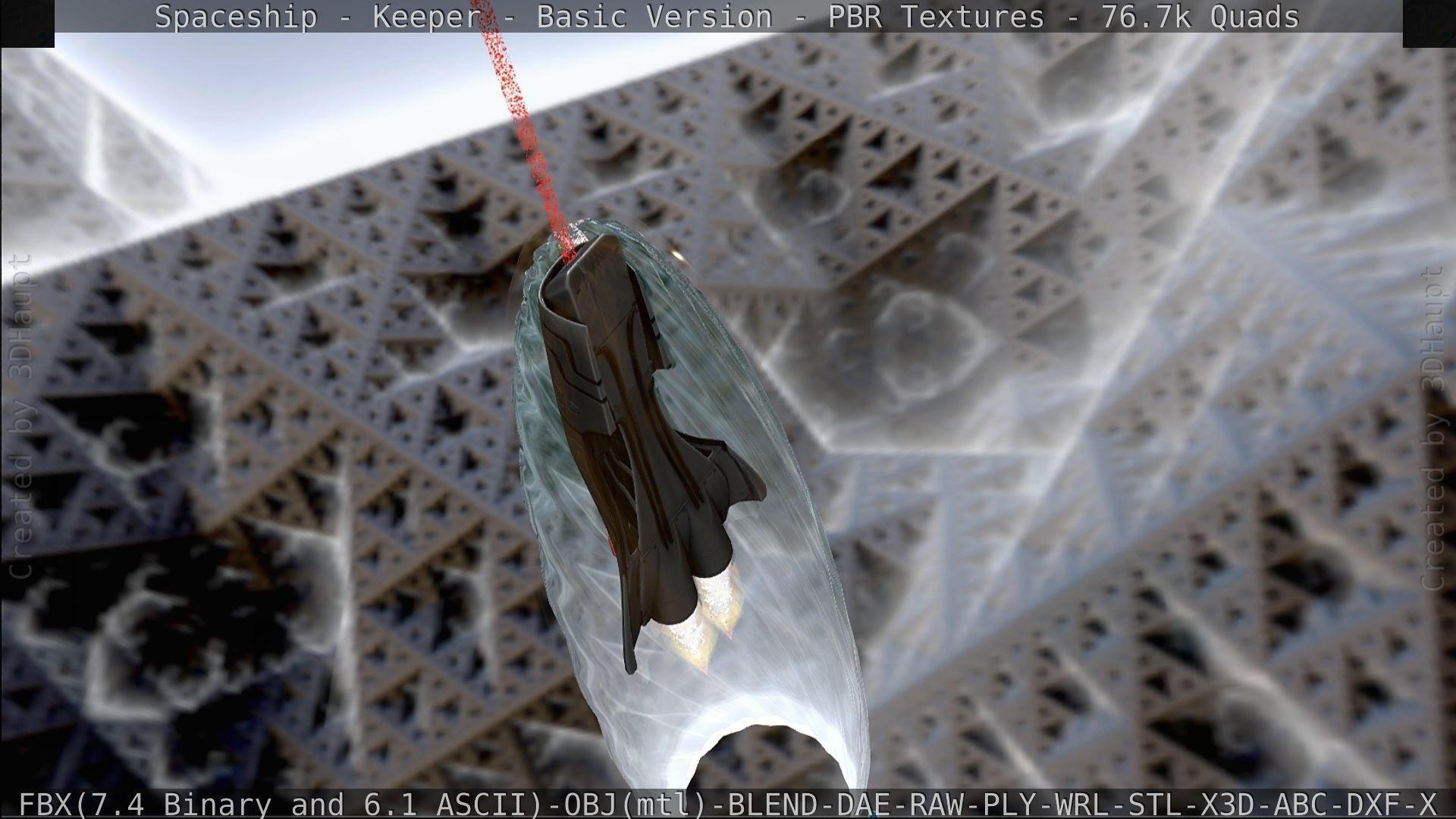 Spaceship  - Keeper - Basic Version Low-poly 3D model_330