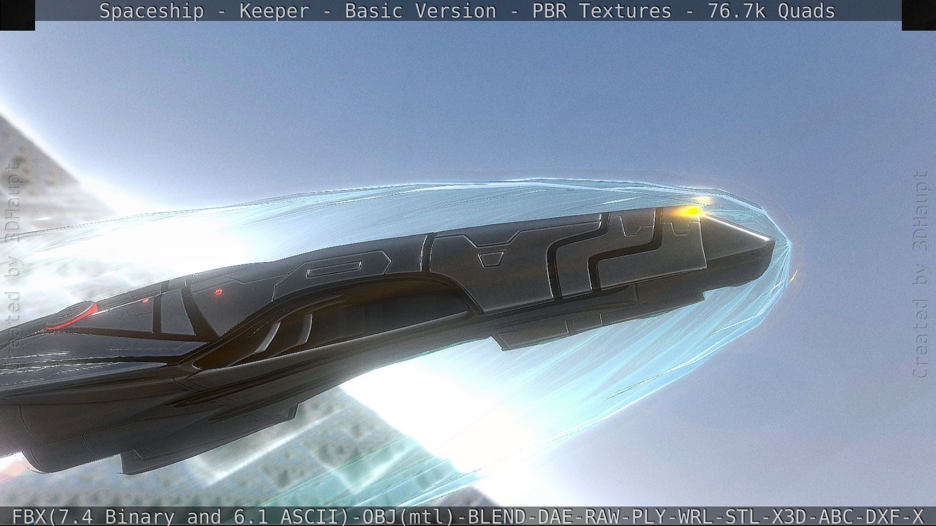 Spaceship  - Keeper - Basic Version Low-poly 3D model_22