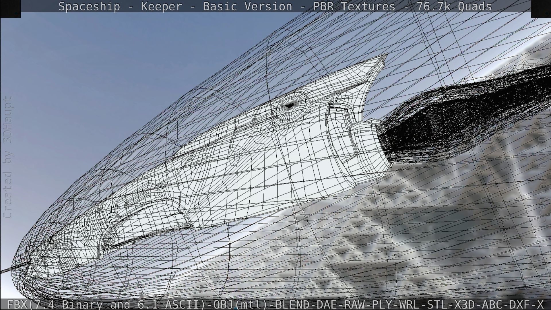 Spaceship  - Keeper - Basic Version Low-poly 3D model_176