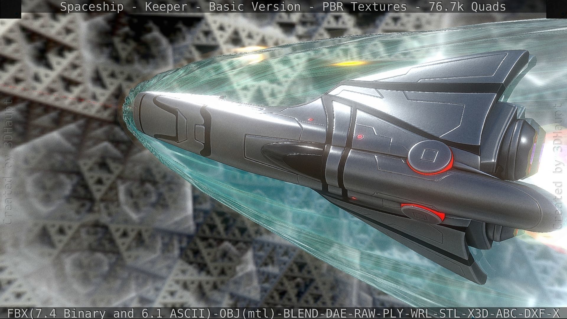 Spaceship  - Keeper - Basic Version Low-poly 3D model_97