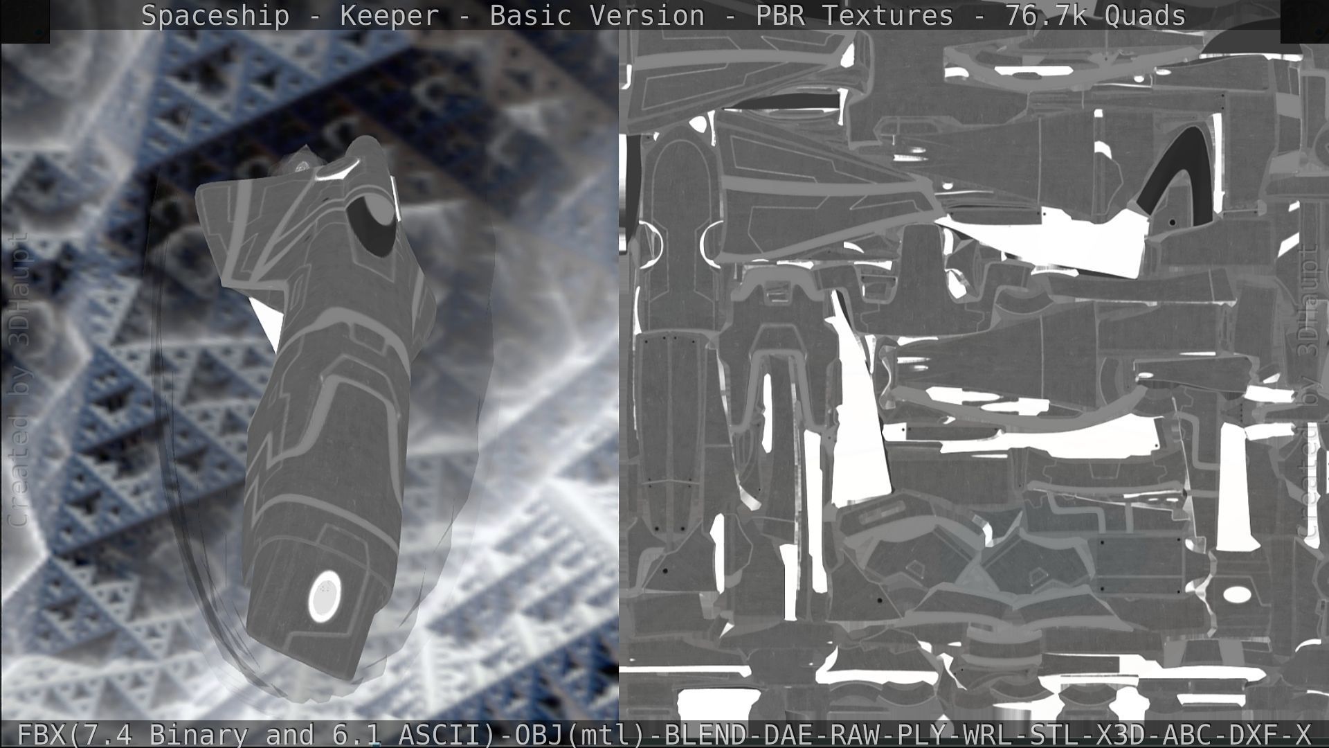 Spaceship  - Keeper - Basic Version Low-poly 3D model_225