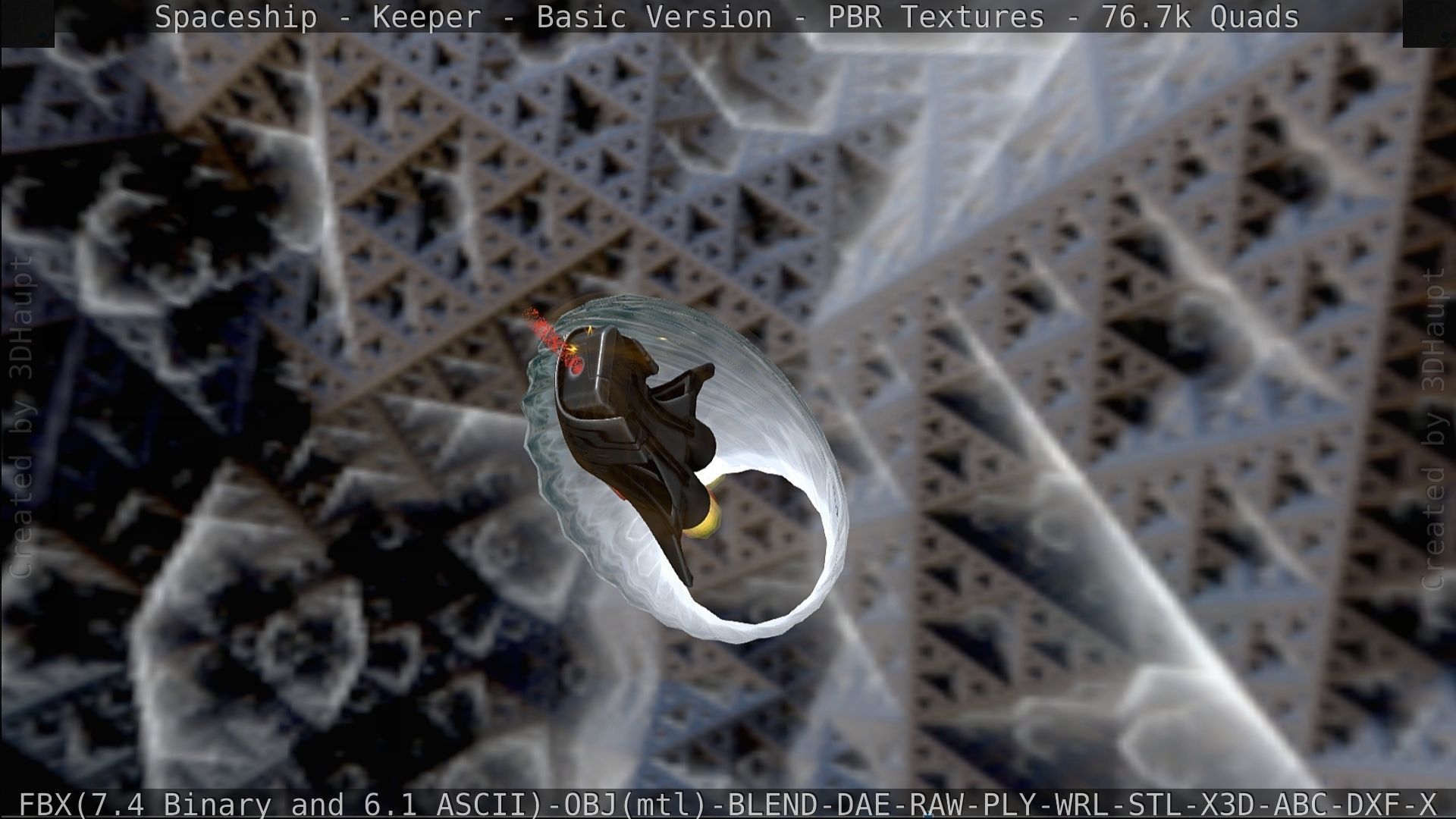 Spaceship  - Keeper - Basic Version Low-poly 3D model_331