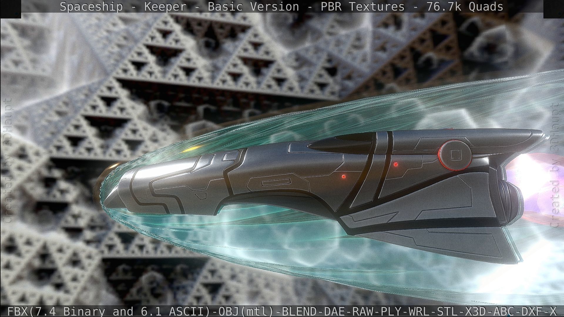 Spaceship  - Keeper - Basic Version Low-poly 3D model_338