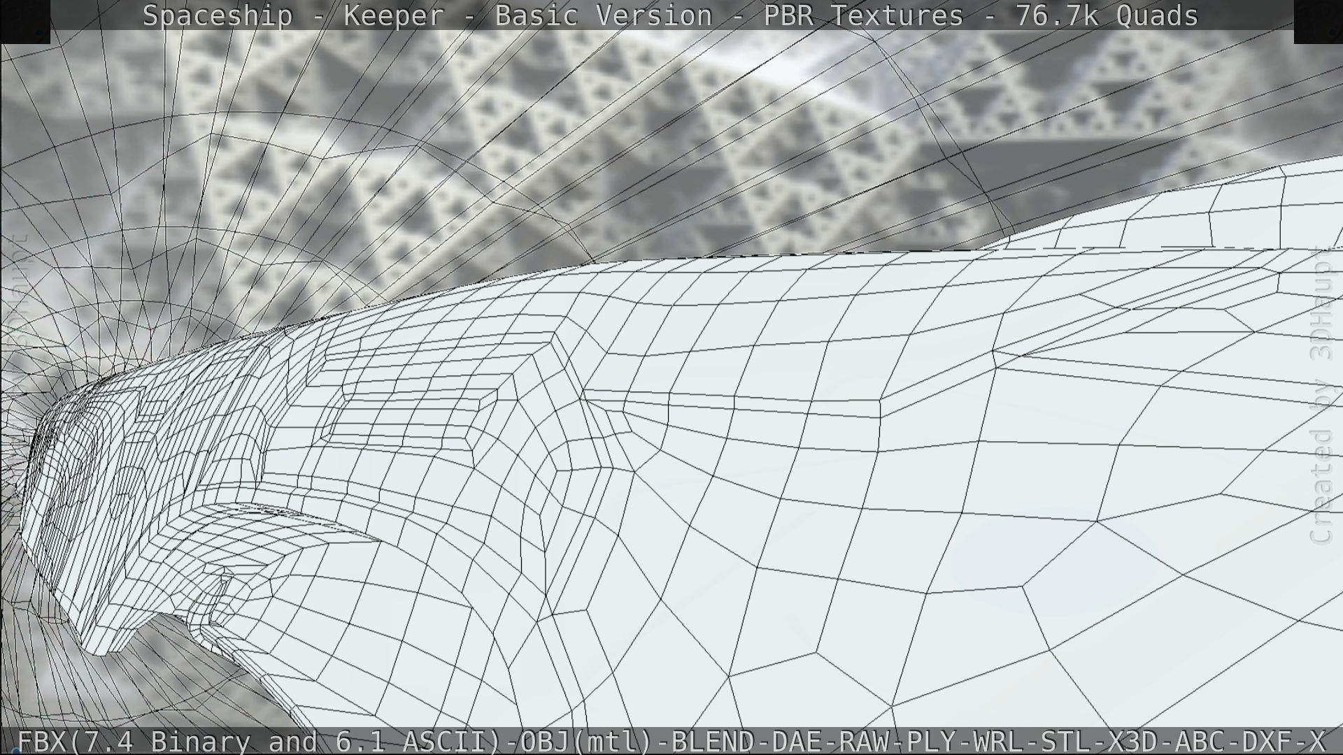 Spaceship  - Keeper - Basic Version Low-poly 3D model_163