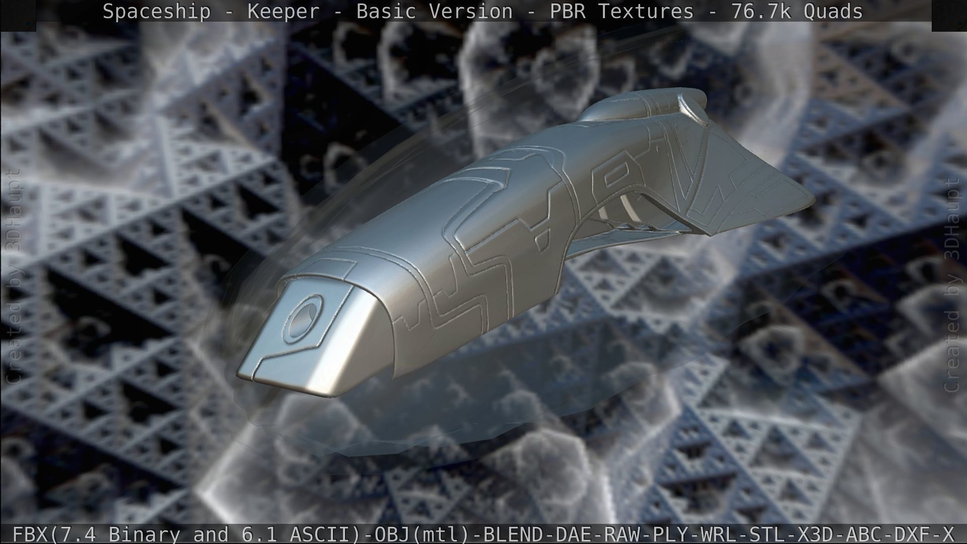 Spaceship  - Keeper - Basic Version Low-poly 3D model_194