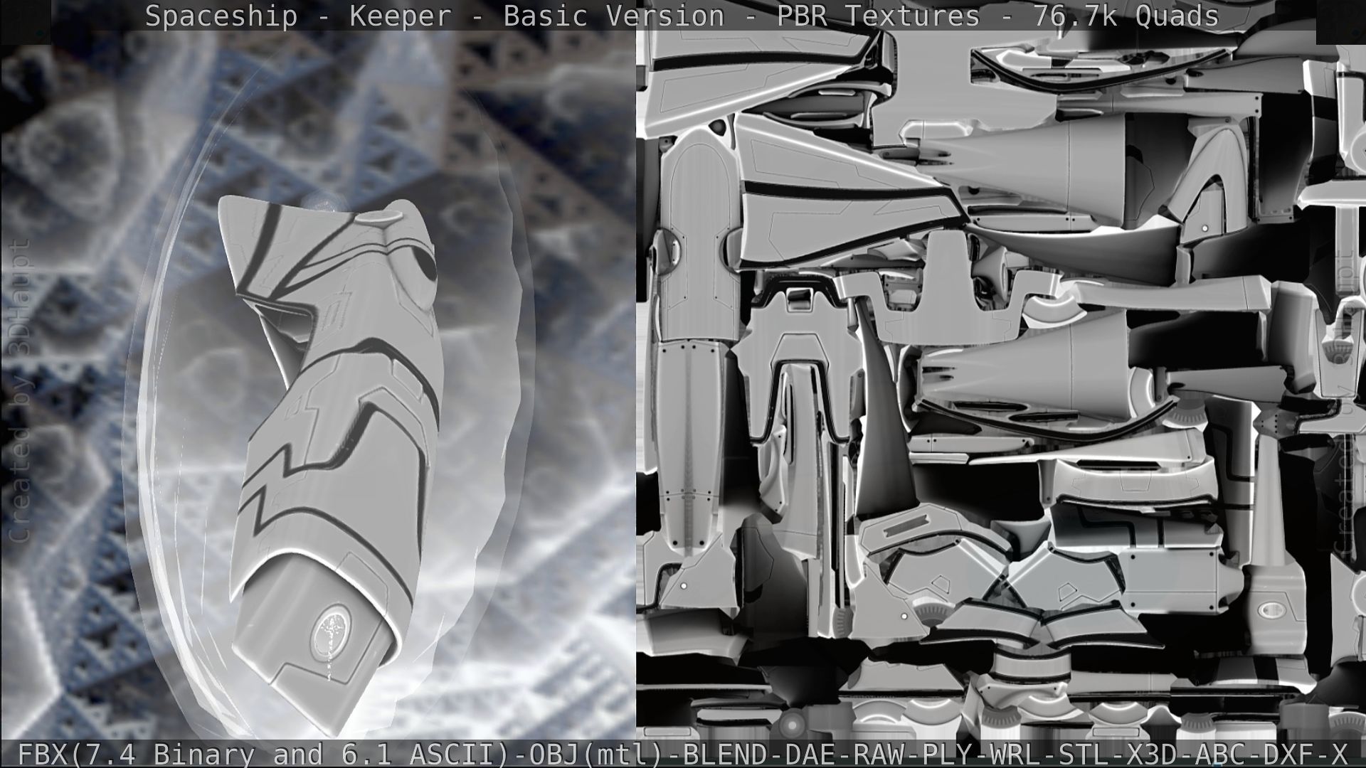 Spaceship  - Keeper - Basic Version Low-poly 3D model_272