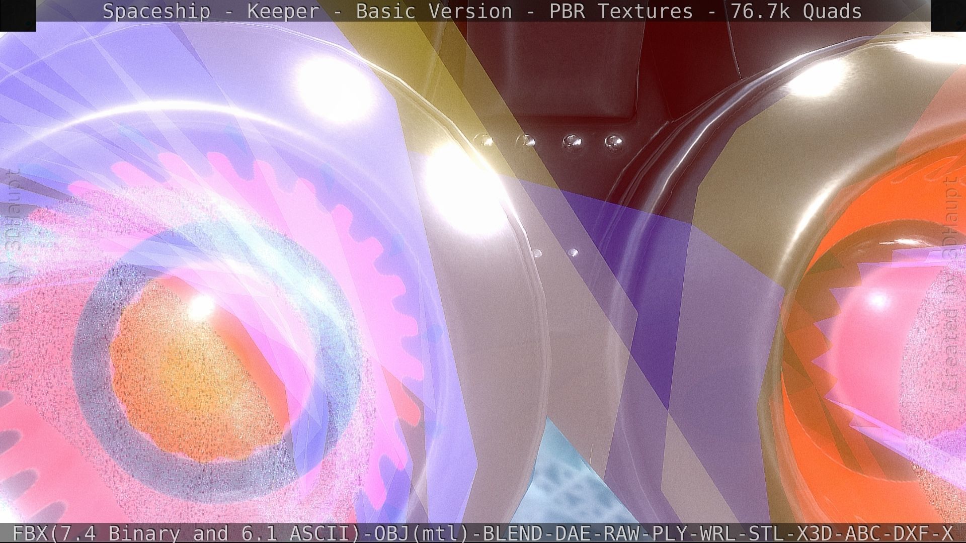 Spaceship  - Keeper - Basic Version Low-poly 3D model_103