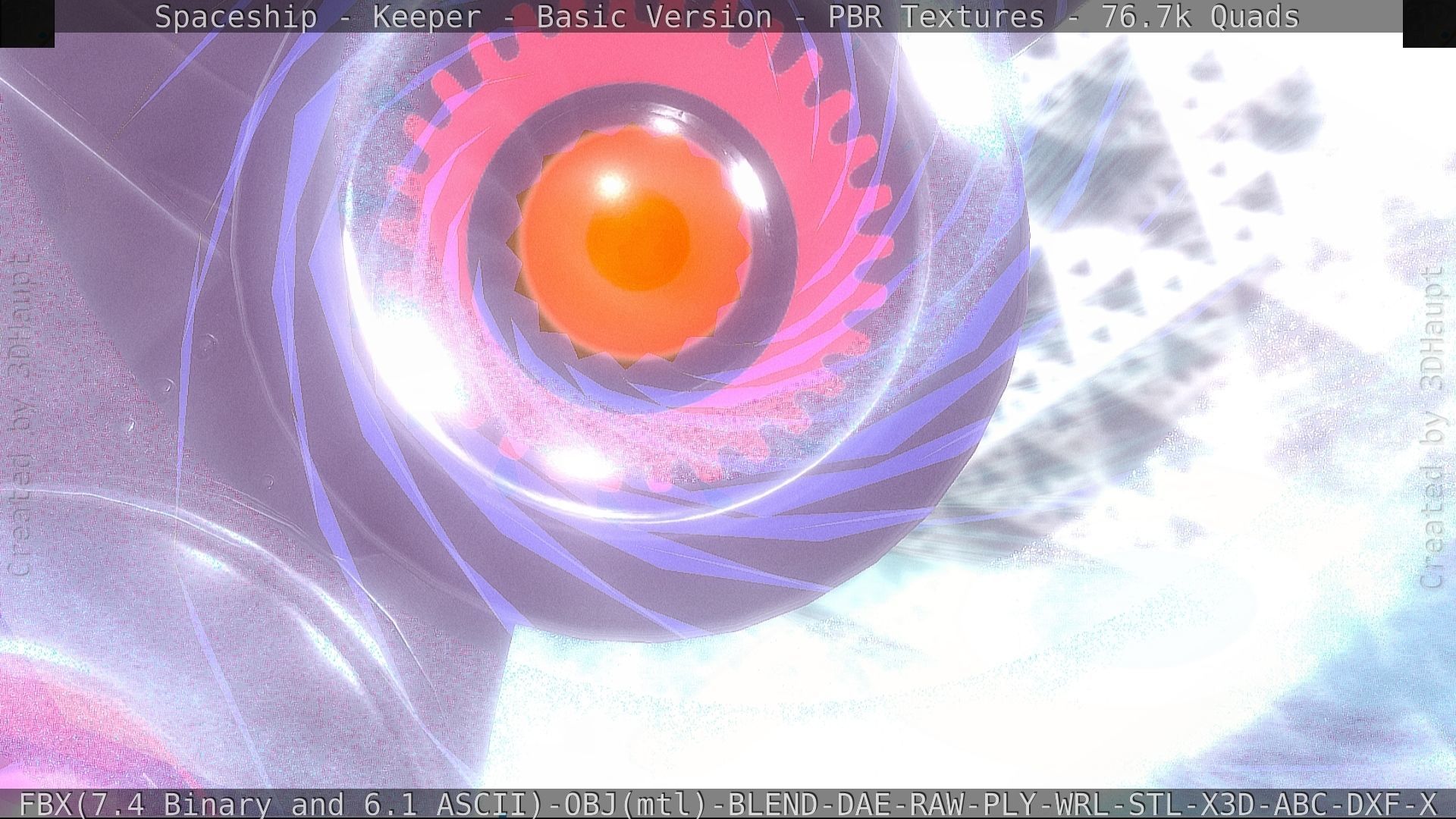 Spaceship  - Keeper - Basic Version Low-poly 3D model_115