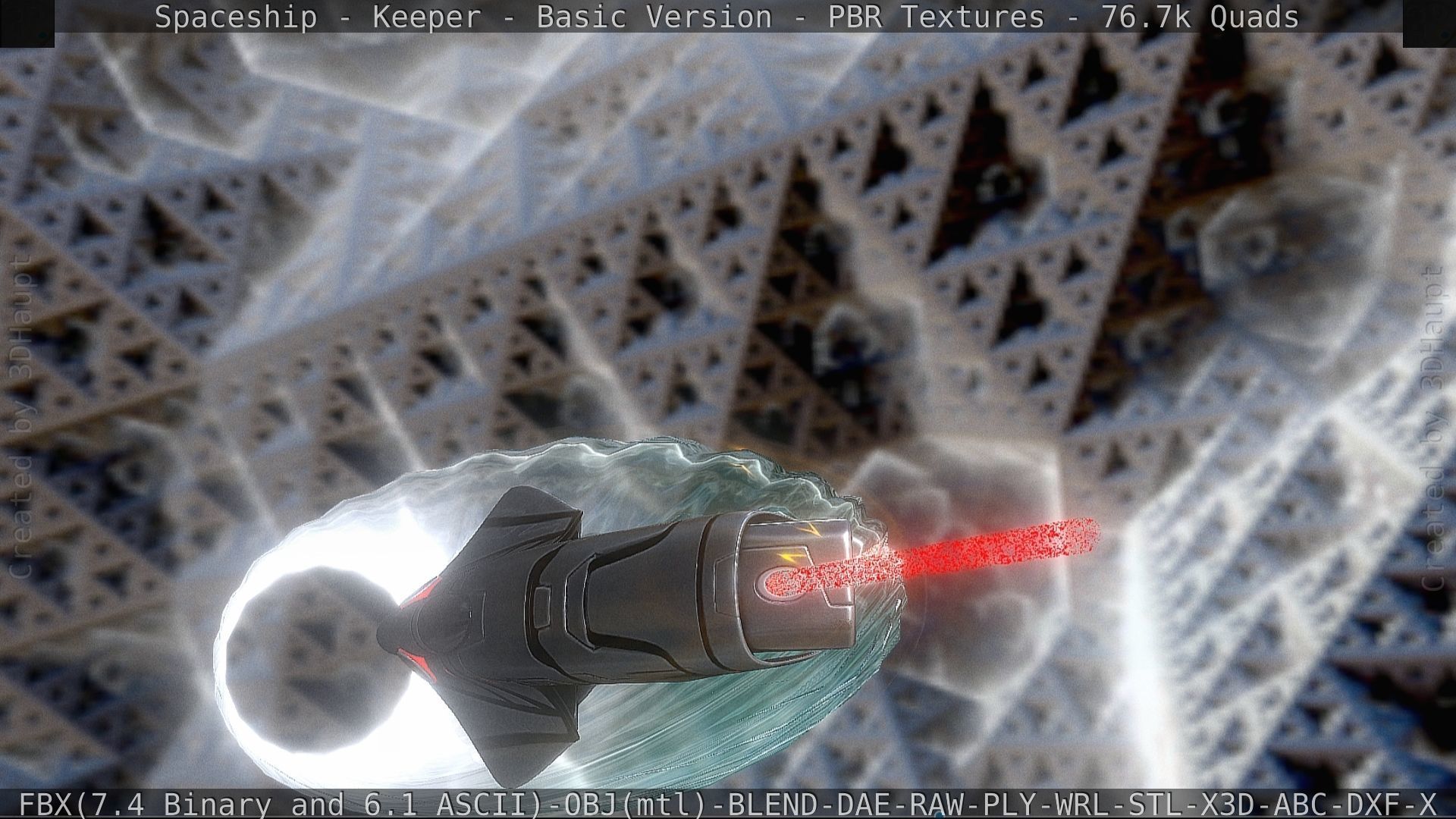 Spaceship  - Keeper - Basic Version Low-poly 3D model_93