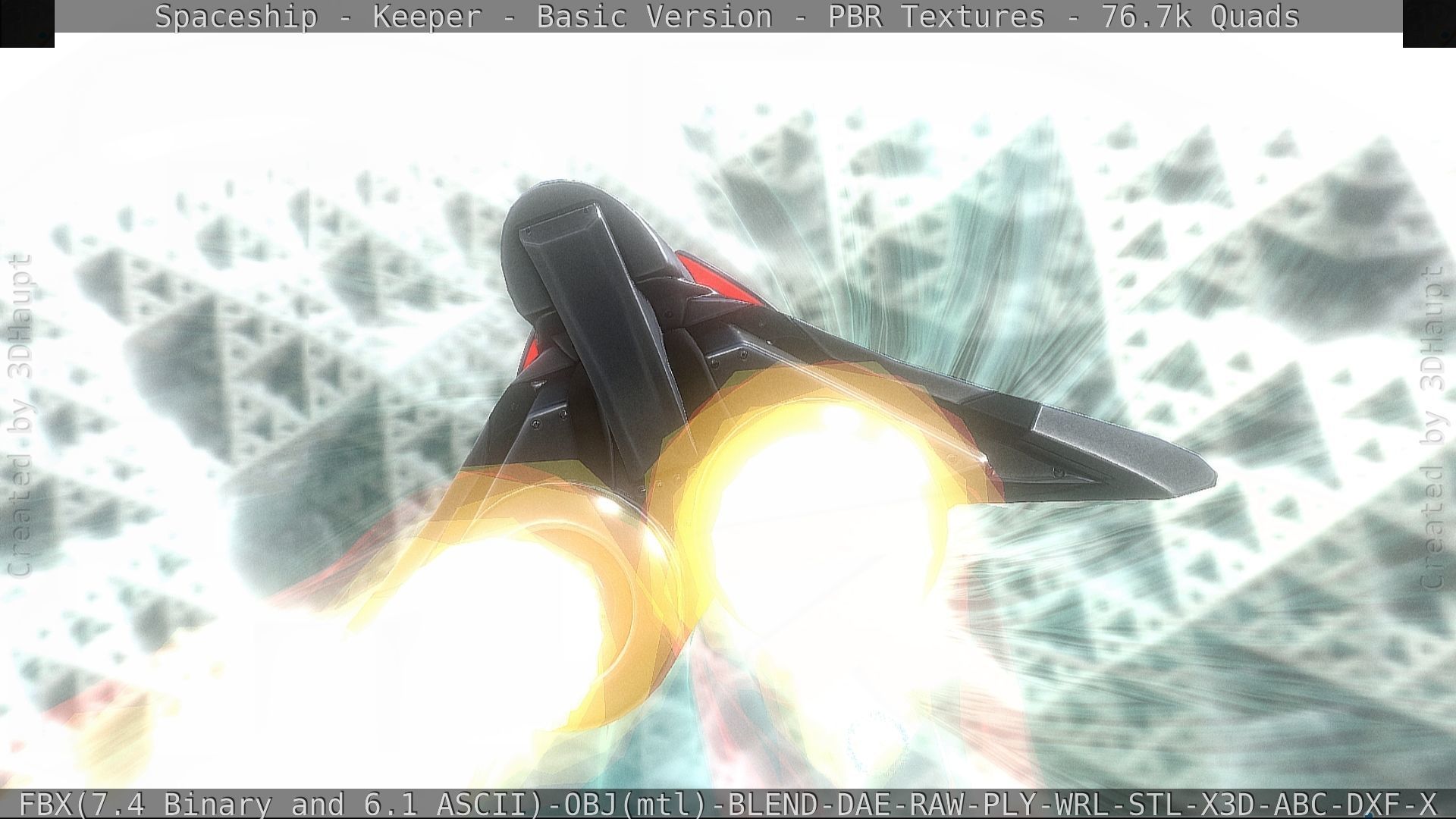 Spaceship  - Keeper - Basic Version Low-poly 3D model_43