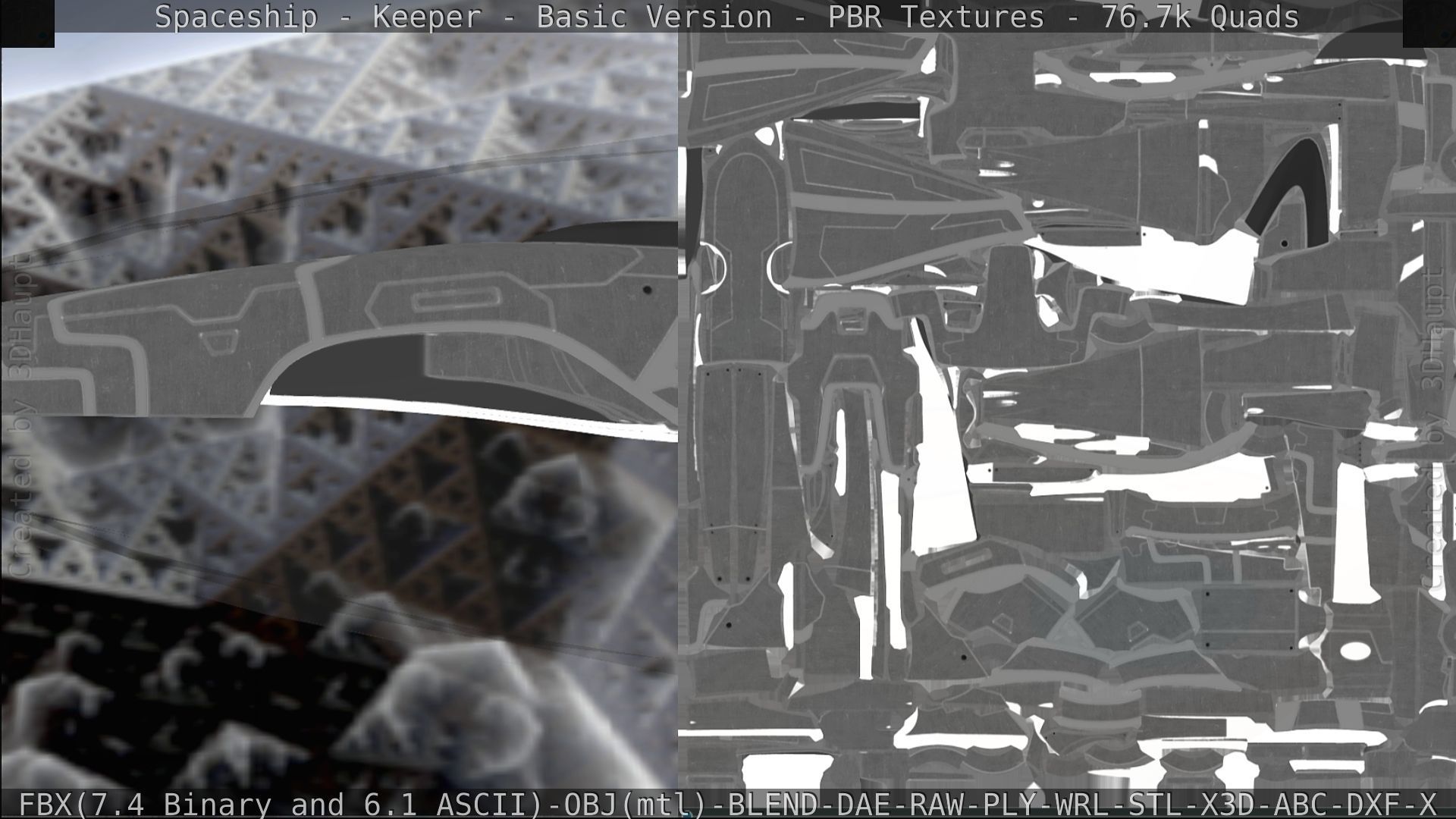 Spaceship  - Keeper - Basic Version Low-poly 3D model_230