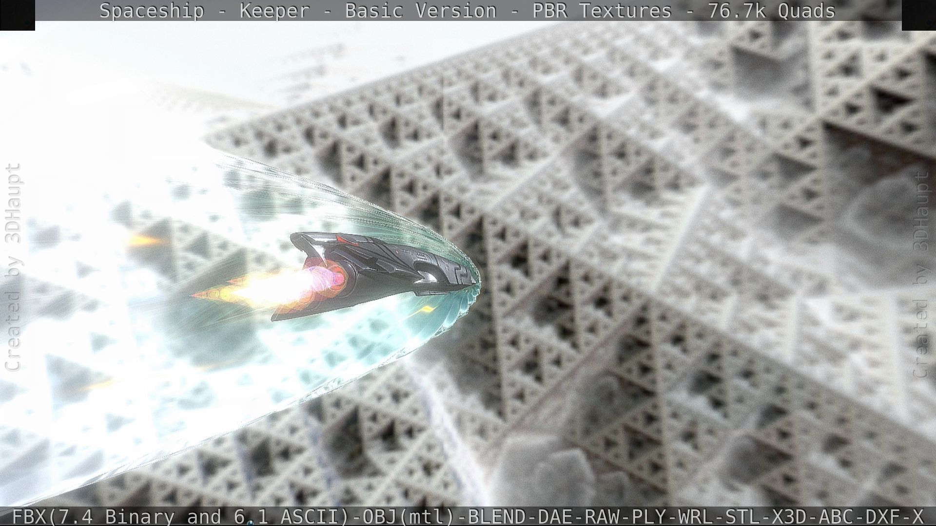 Spaceship  - Keeper - Basic Version Low-poly 3D model_86