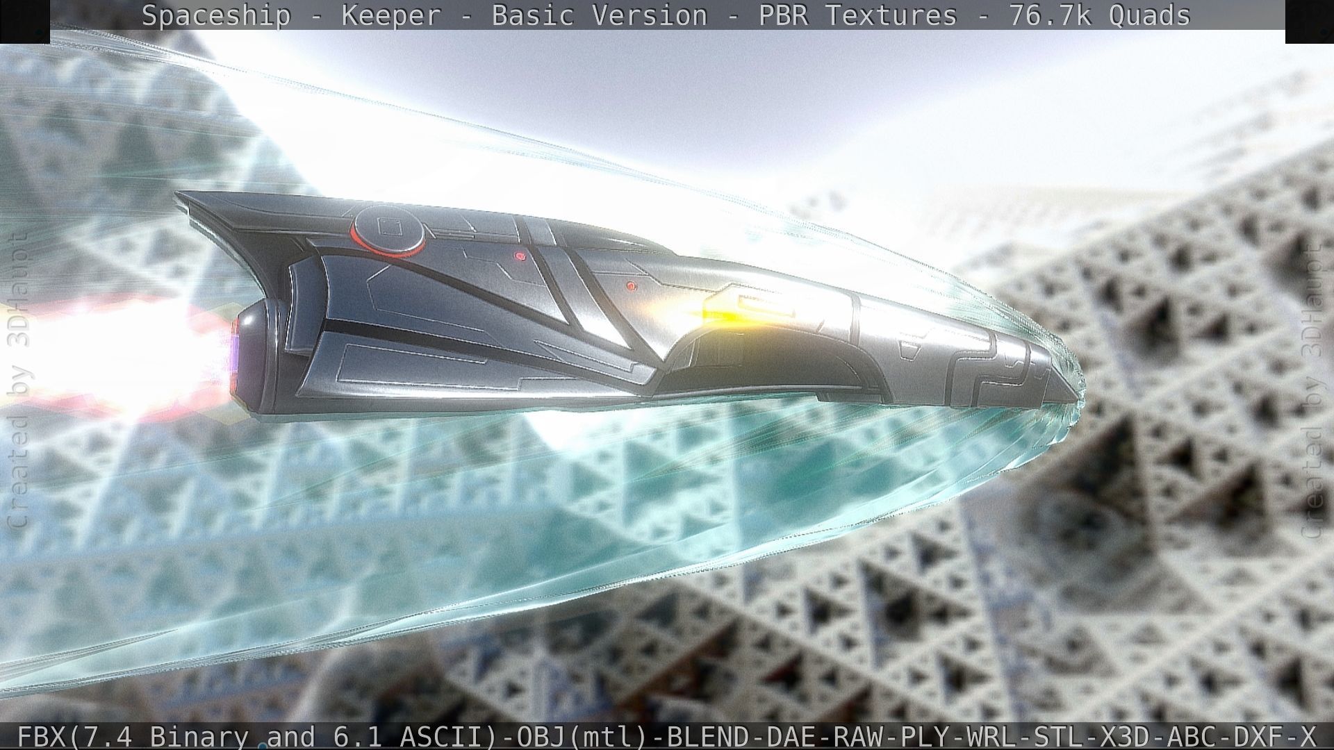 Spaceship  - Keeper - Basic Version Low-poly 3D model_141