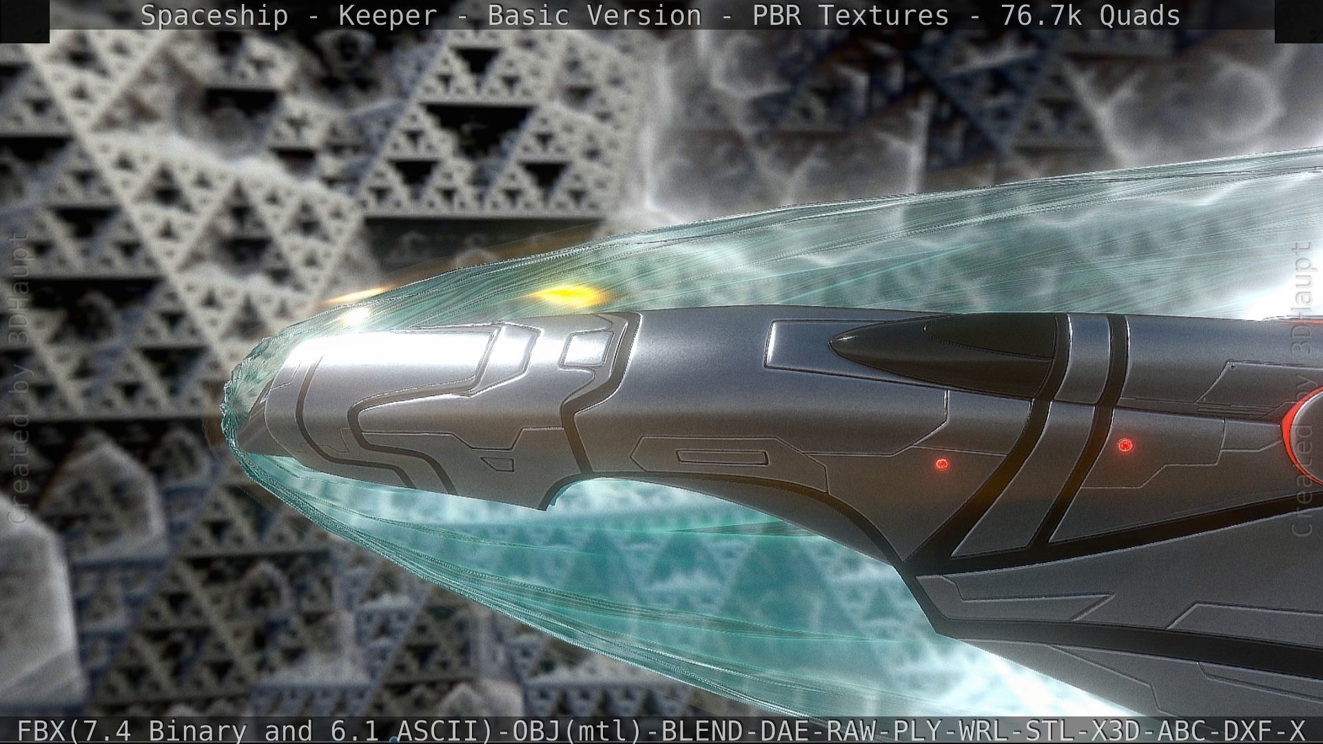 Spaceship  - Keeper - Basic Version Low-poly 3D model_28