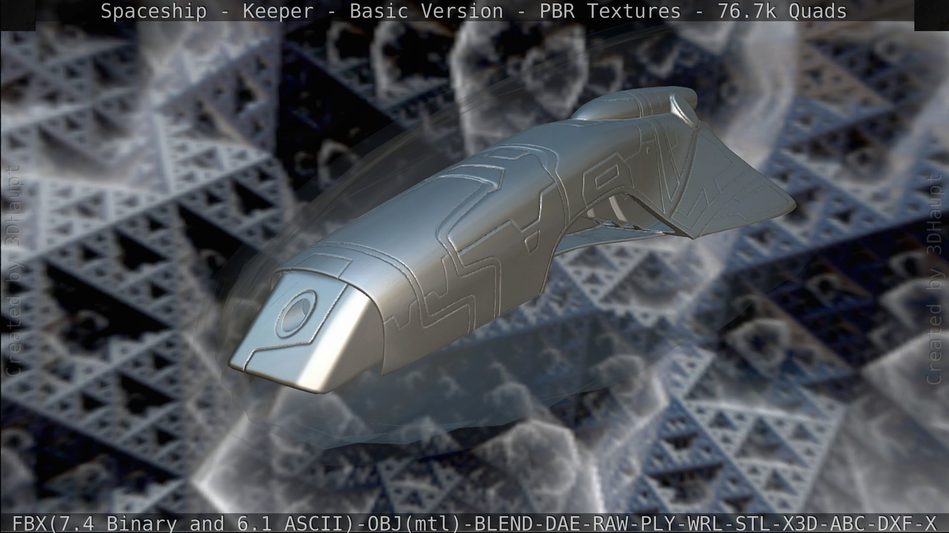 Spaceship  - Keeper - Basic Version Low-poly 3D model_193