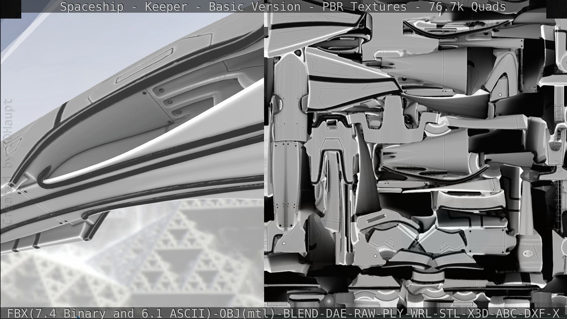 Spaceship  - Keeper - Basic Version Low-poly 3D model_280