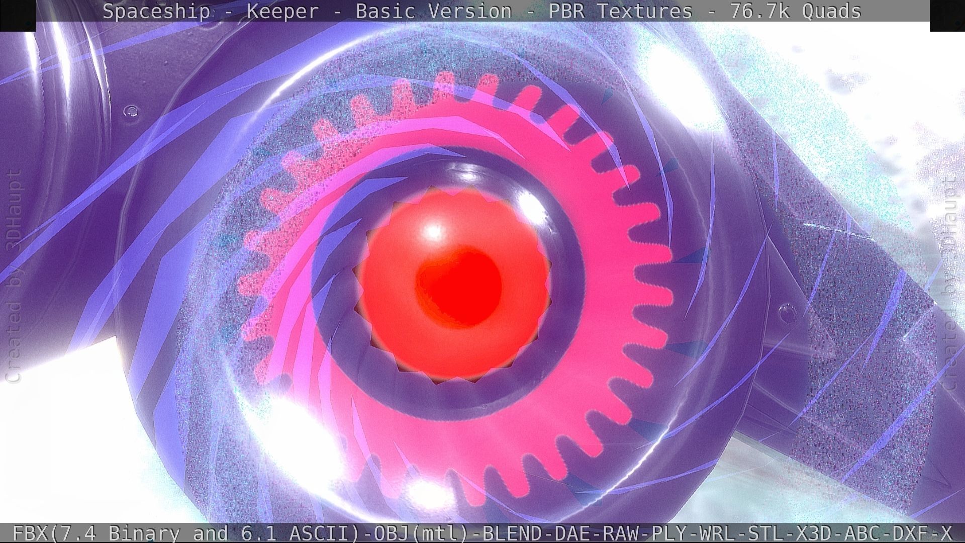 Spaceship  - Keeper - Basic Version Low-poly 3D model_110