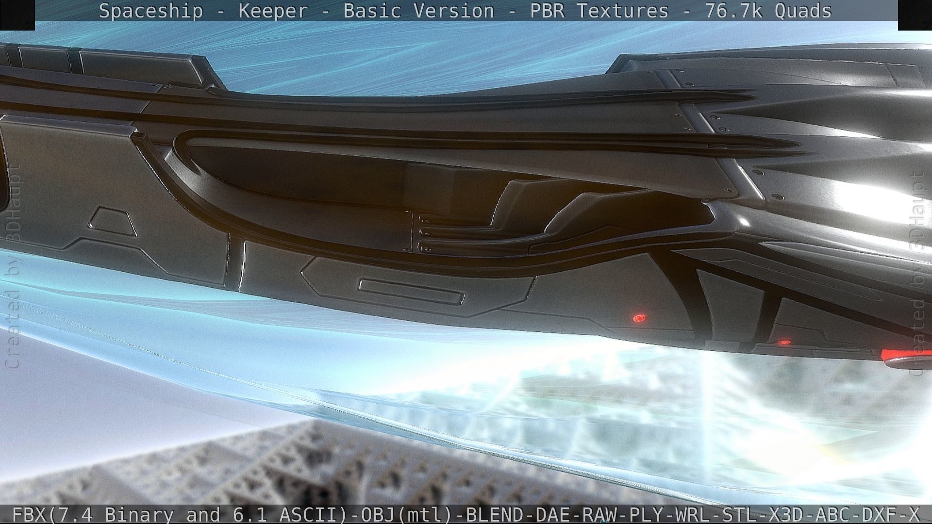 Spaceship  - Keeper - Basic Version Low-poly 3D model_124