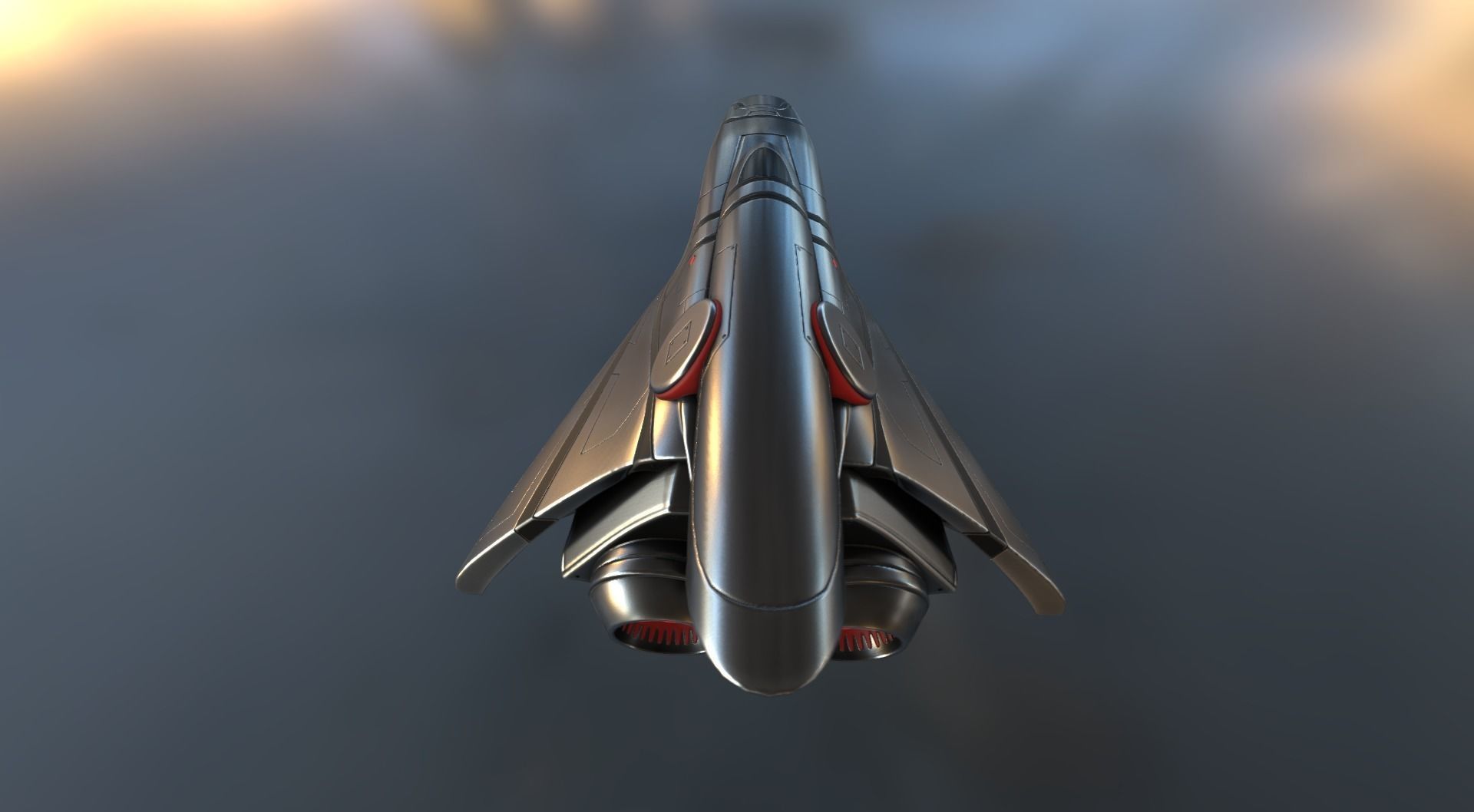 Spaceship  - Keeper - Basic Version Low-poly 3D model_4