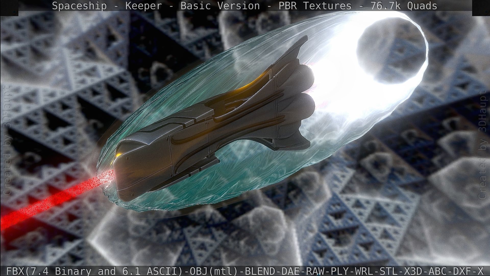 Spaceship  - Keeper - Basic Version Low-poly 3D model_153