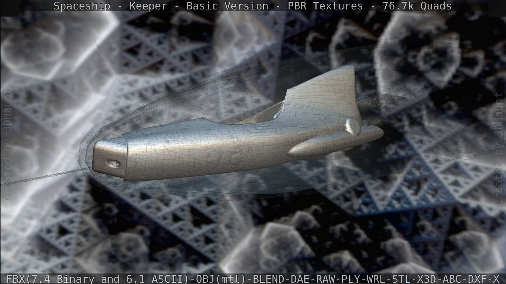 Spaceship  - Keeper - Basic Version Low-poly 3D model_188