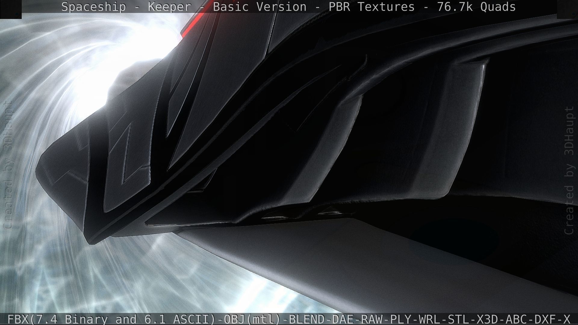 Spaceship  - Keeper - Basic Version Low-poly 3D model_133