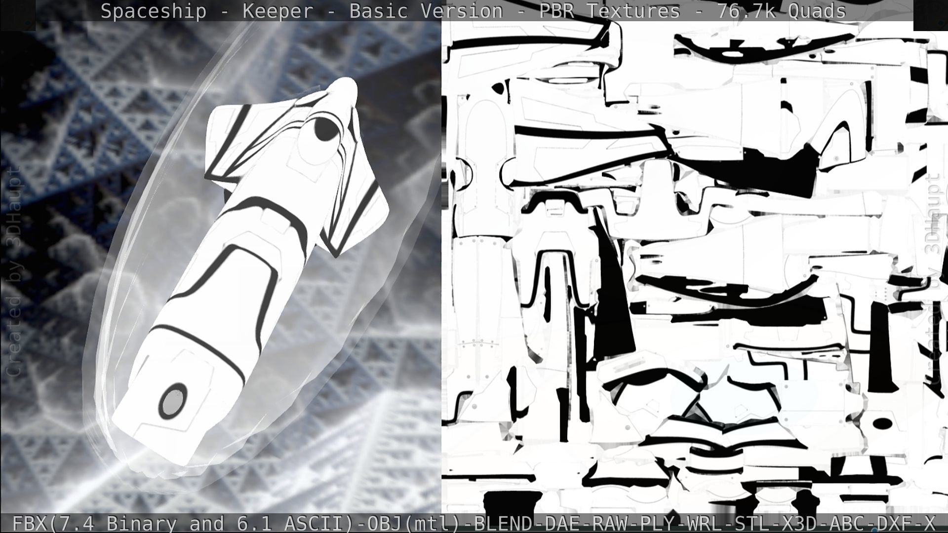 Spaceship  - Keeper - Basic Version Low-poly 3D model_212