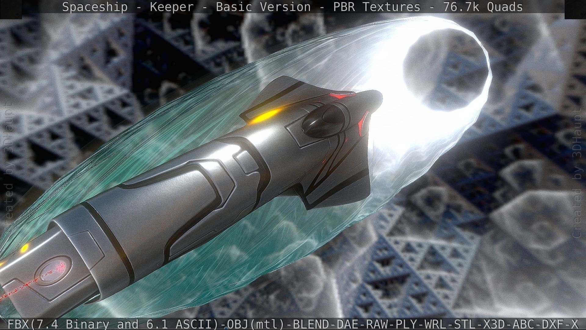 Spaceship  - Keeper - Basic Version Low-poly 3D model_148