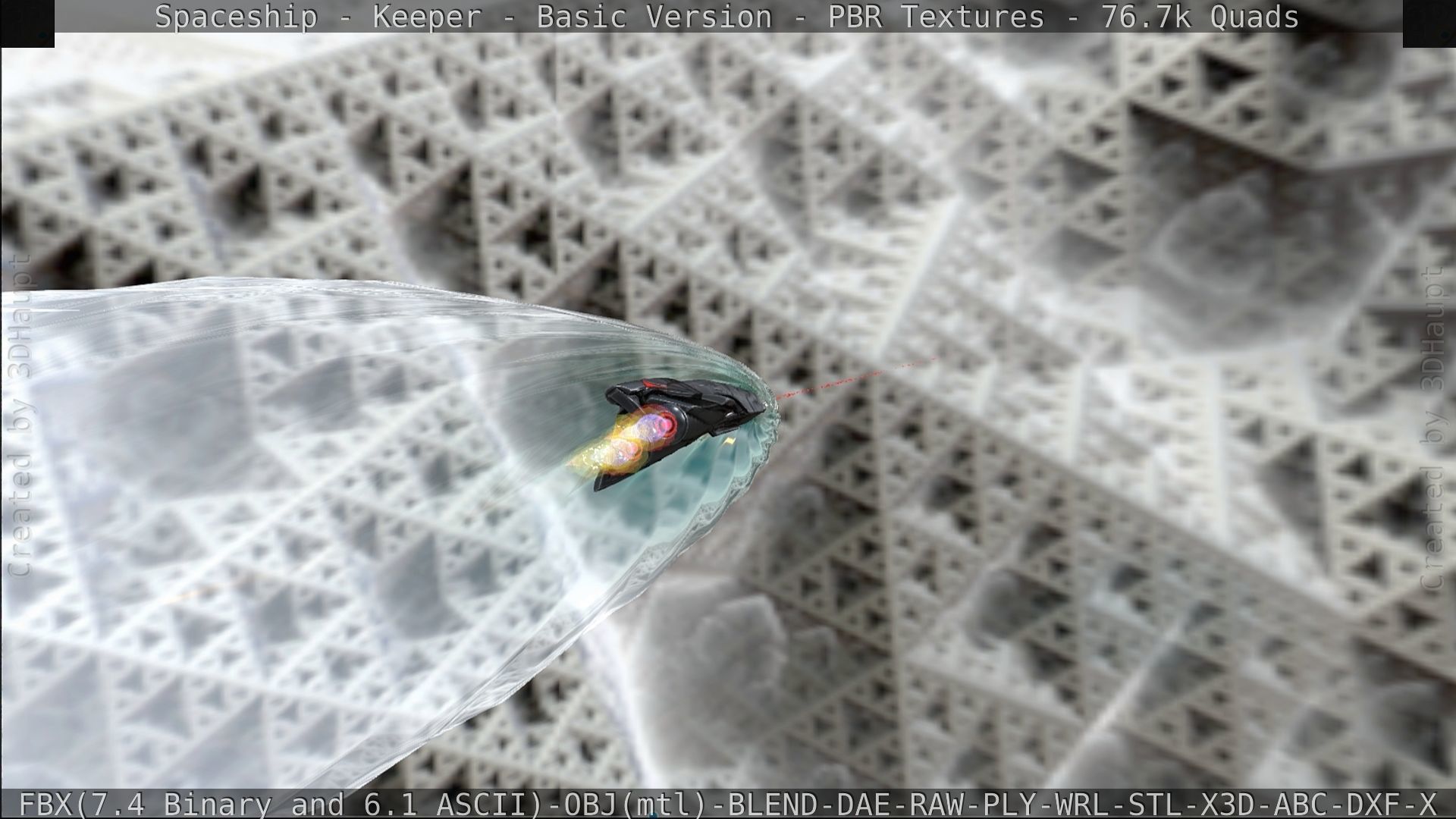 Spaceship  - Keeper - Basic Version Low-poly 3D model_325