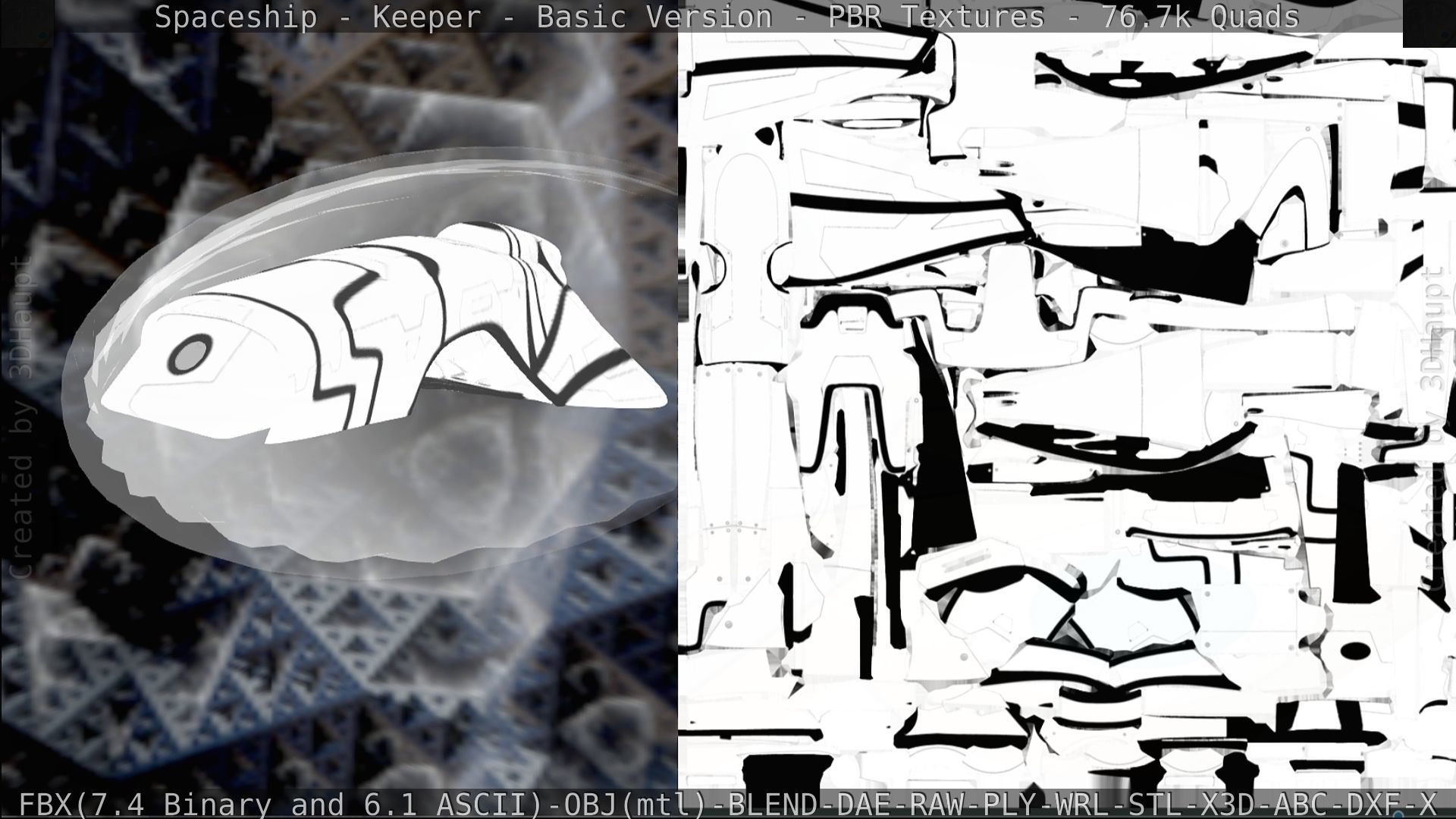 Spaceship  - Keeper - Basic Version Low-poly 3D model_213