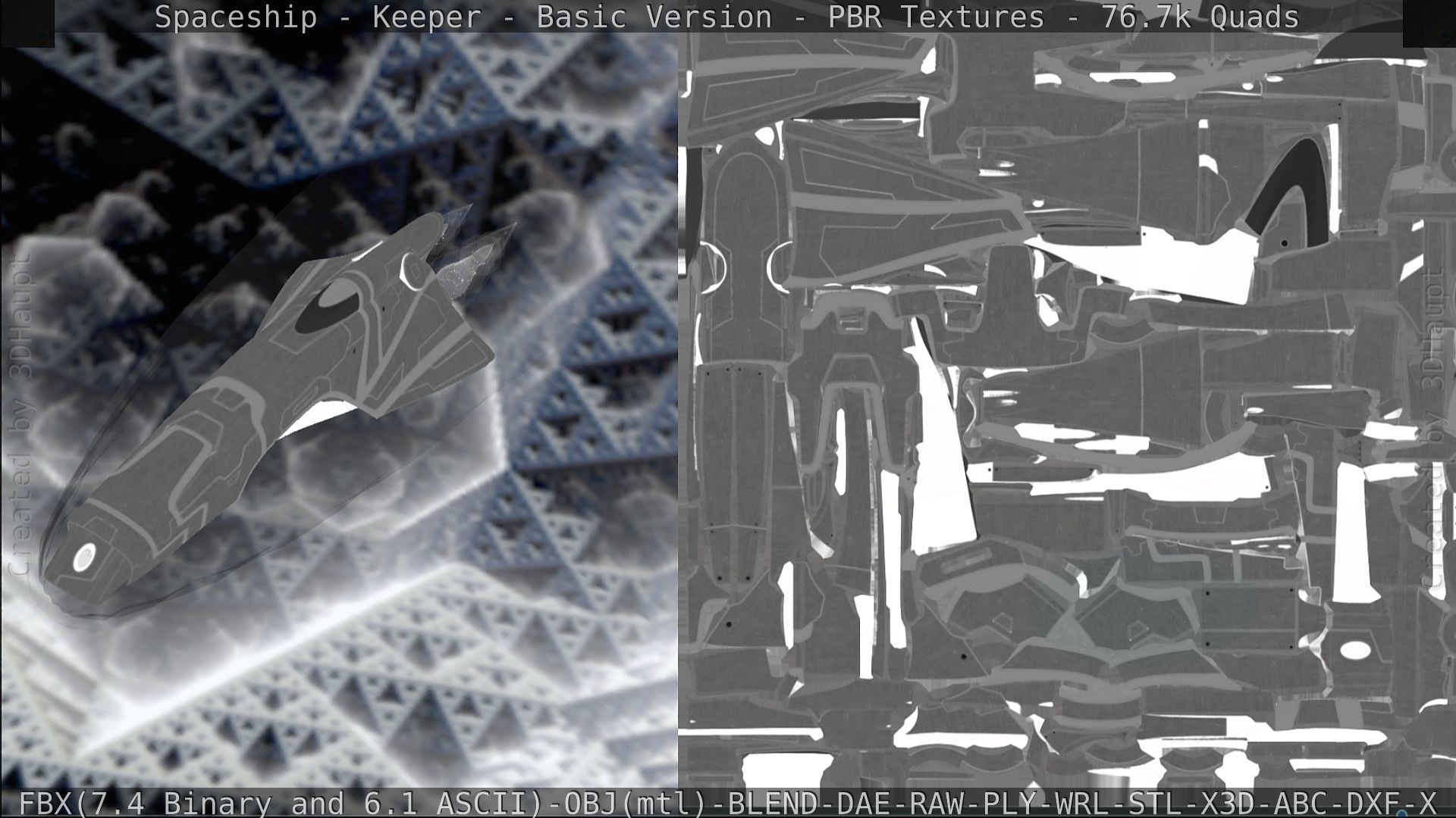 Spaceship  - Keeper - Basic Version Low-poly 3D model_243