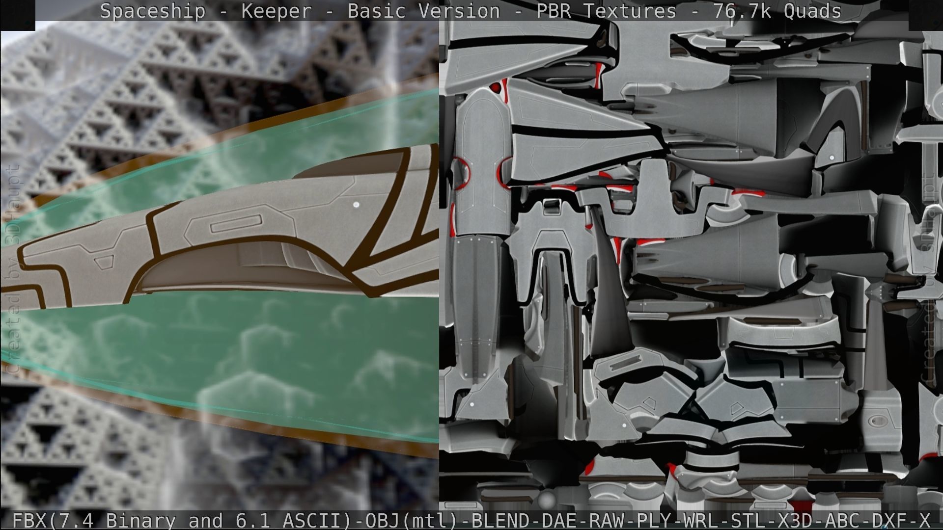 Spaceship  - Keeper - Basic Version Low-poly 3D model_315